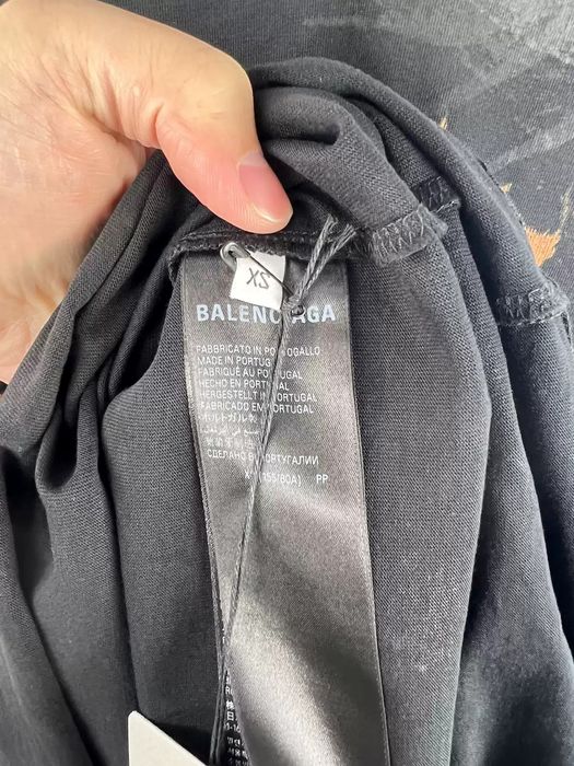 Balenciaga Balenciaga's Mud Wash Sanskrit Logo Short Sleeve | Grailed