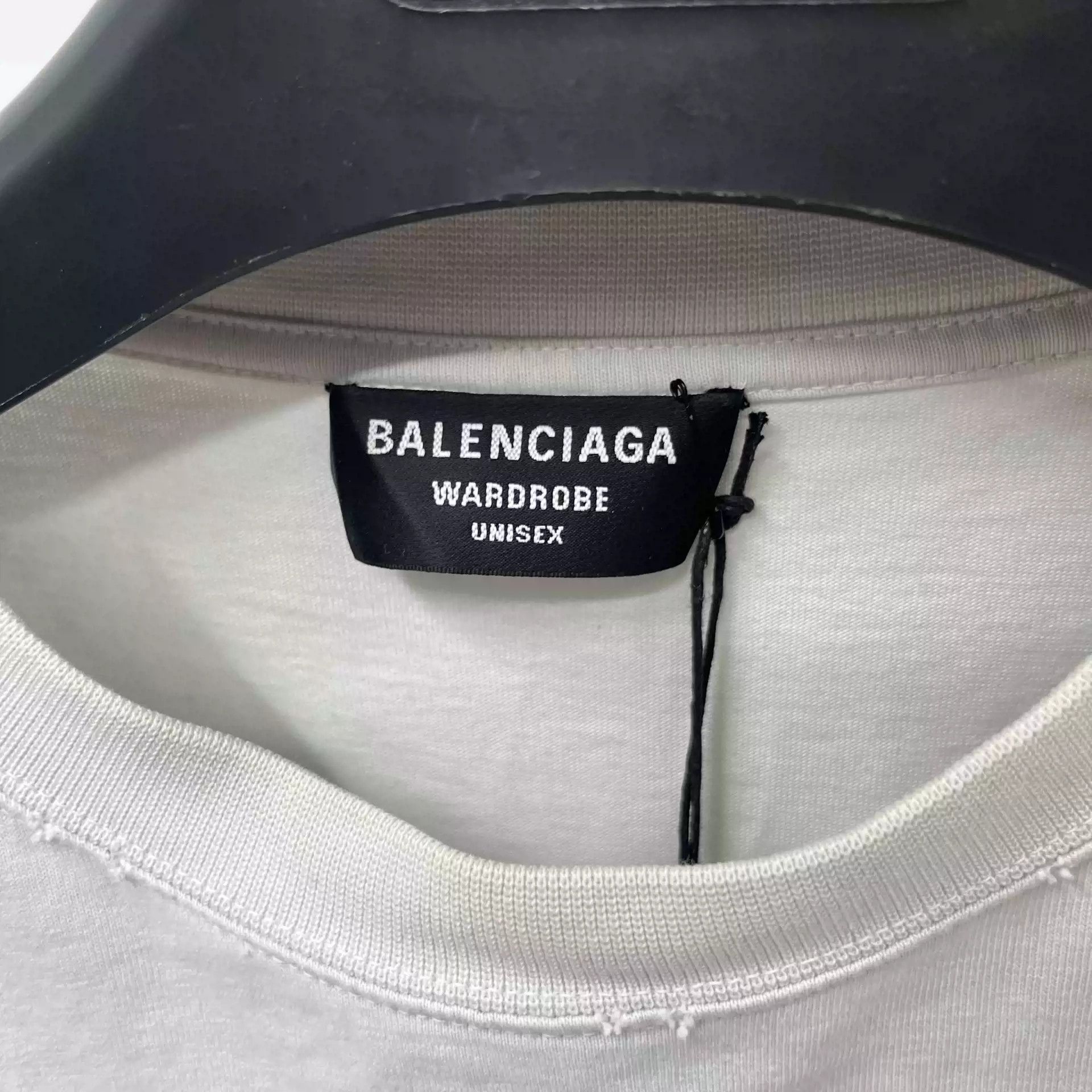 Balenciaga Balenciaga White Gray Print Logo Short Sleeve Size US M / EU 48-50 / 2 - 2 Thumbnail