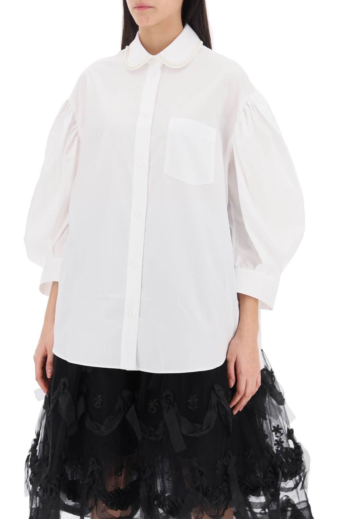 Simone Rocha Black Classic Puff Sleeve Shirt