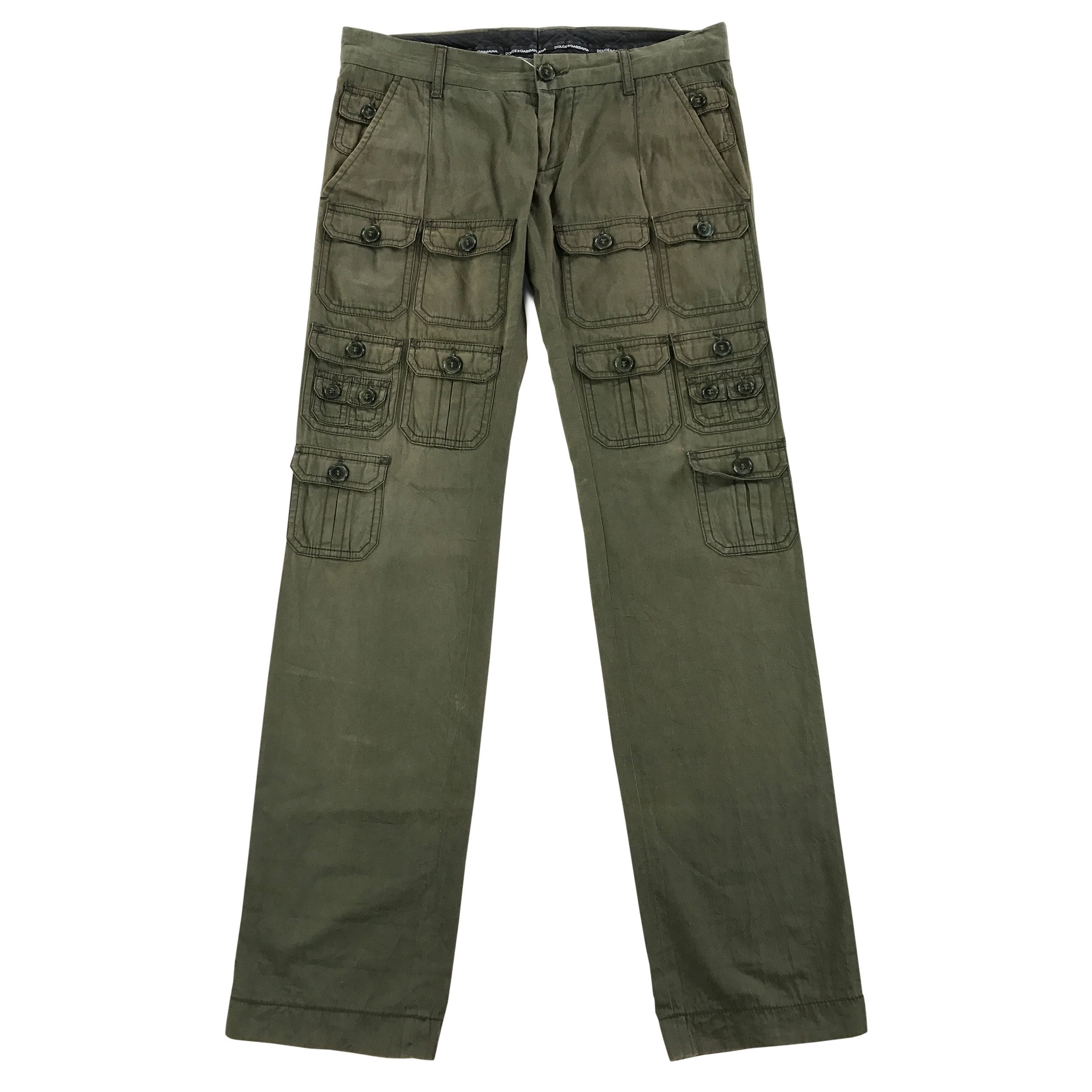 Dolce & Gabbana Men's Green Pants Zipper Pocket Size buy 30 x 30