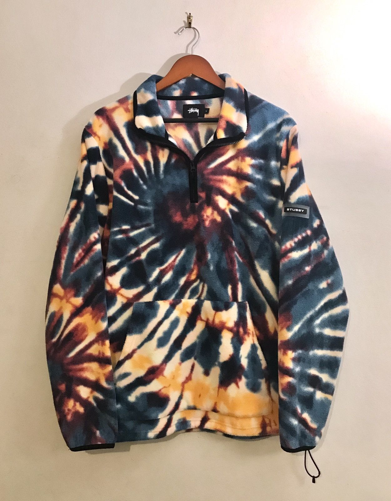Stussy Polartec Tie Dye 1/2 Zip Fleece Mock Neck Collared Stussy 