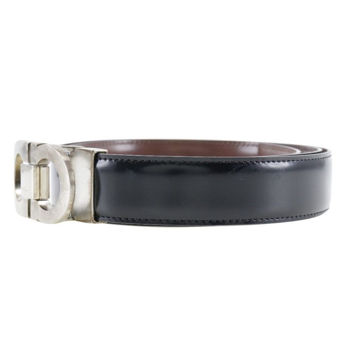 Ferragamo Men's Reversible Double-Gancini Leather Belt