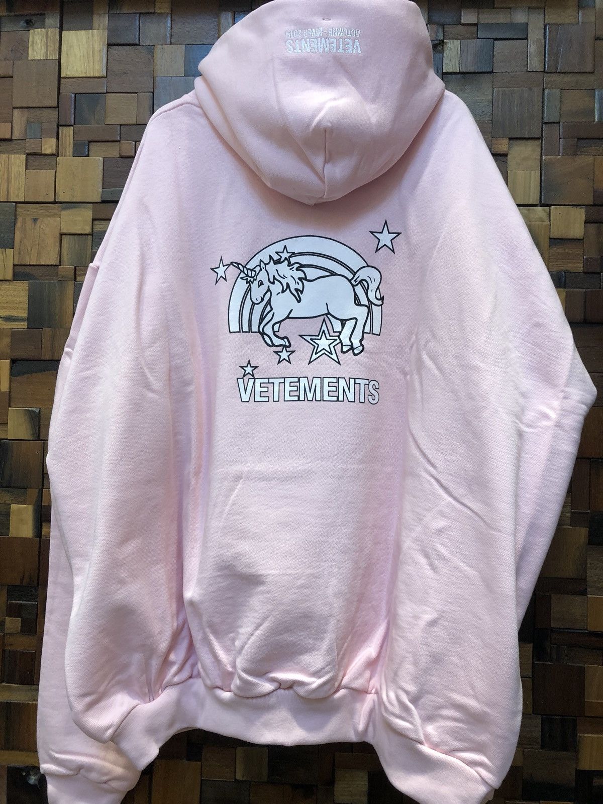 Vetements Pink rainbow unicorn hoodie Grailed