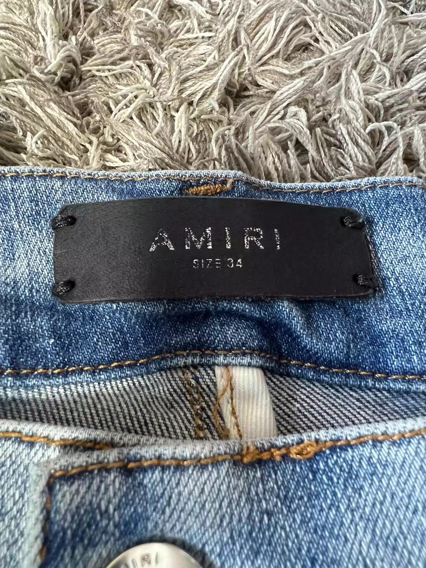 Amiri Amiri Blue Cashew Flower Knife Cut Ripped Jeans Size US 34 / EU 50 - 3 Thumbnail
