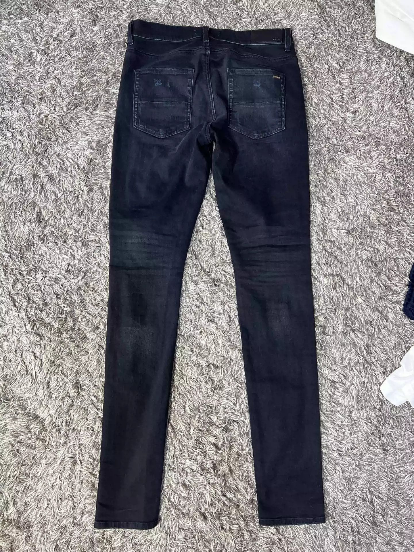 Amiri Amiri Blue Cashew Flower Knife Cut Ripped Jeans Size US 32 / EU 48 - 2 Thumbnail