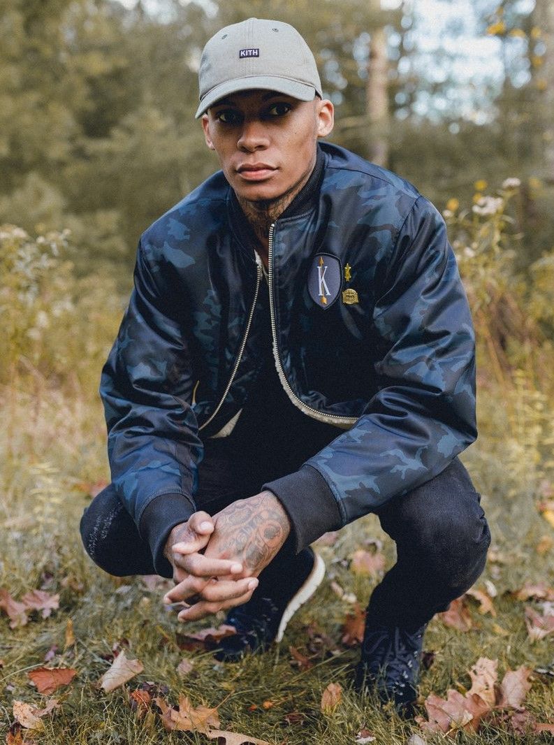 Kith Kith Winfield Bomber Jacket Blue Woodland Camo Size Large Grailed