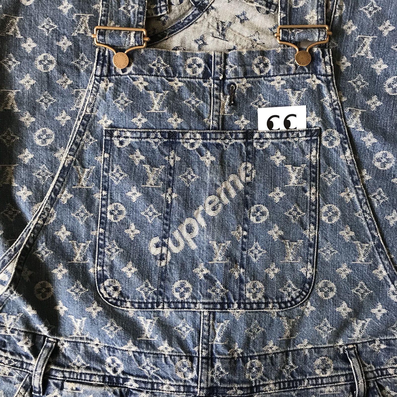 Supreme Louis Vuitton Supreme Washed Blue Denim Overalls 32