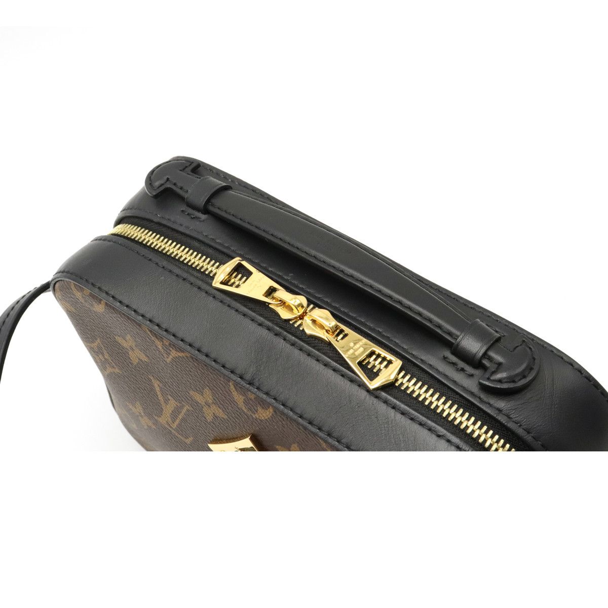 Louis Vuitton Monogram Saintonge Shoulder Bag 2way Handbag Tassel Leather Noir Black