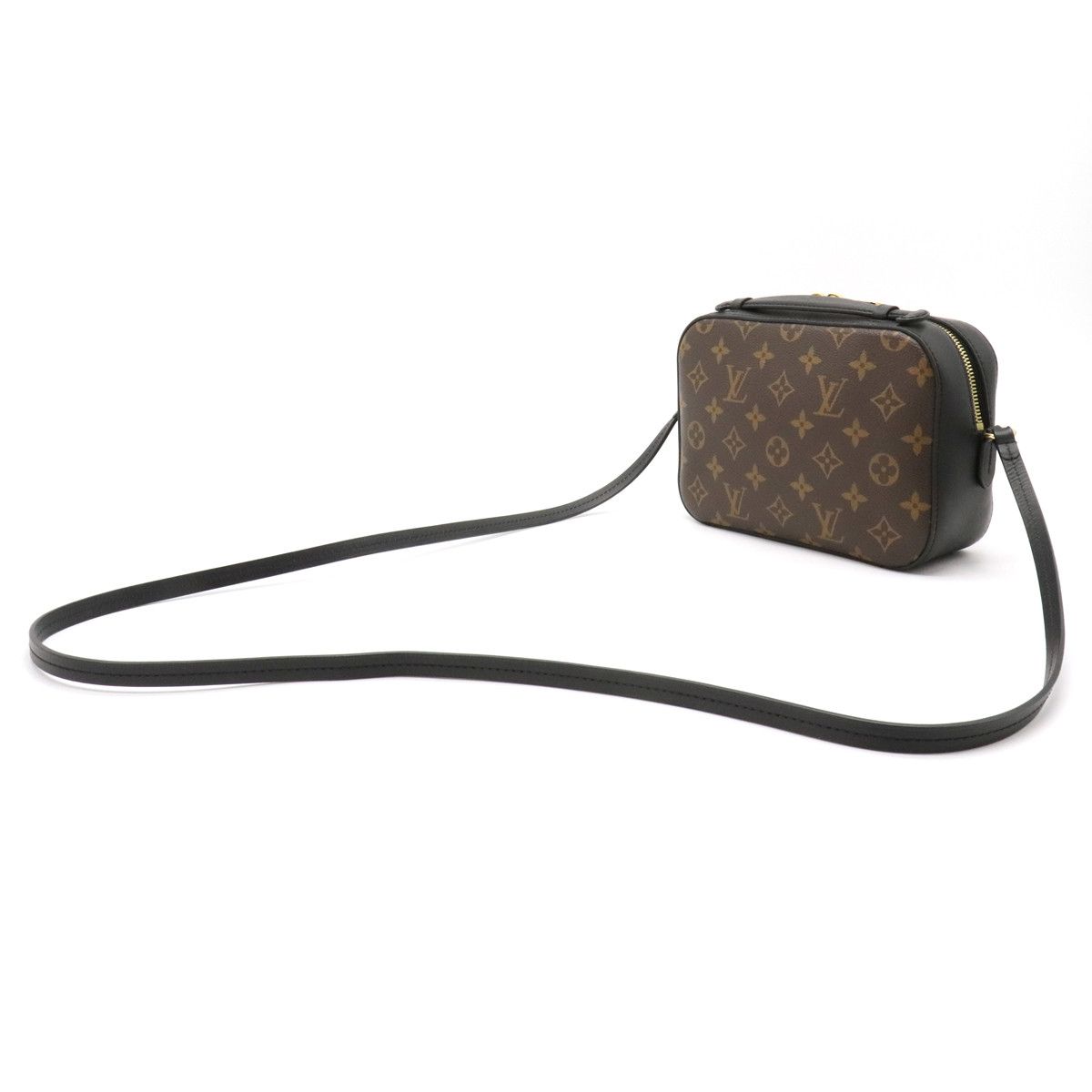 Louis Vuitton Monogram Saintonge Shoulder Bag 2way Handbag Tassel Leather Noir Black