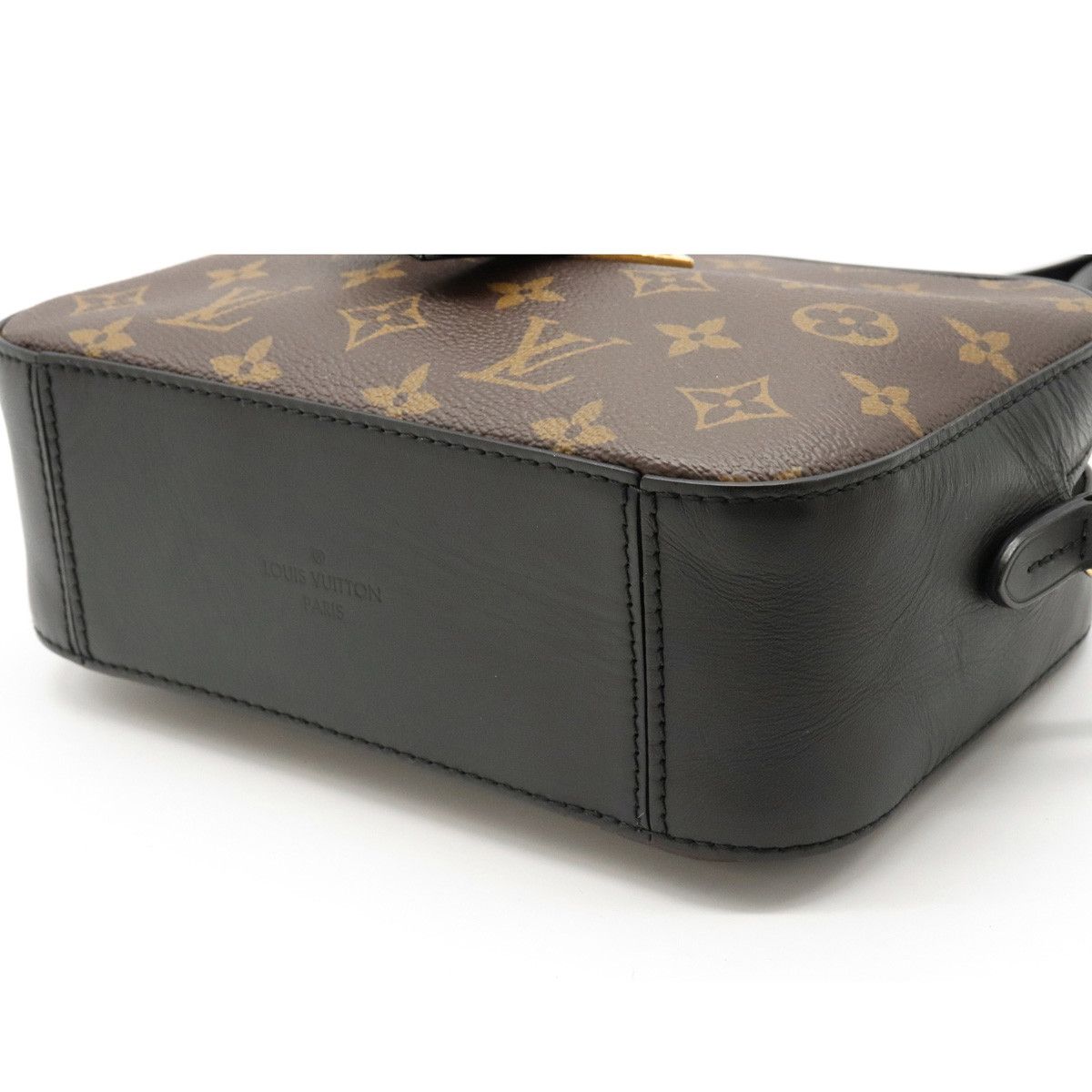 Louis Vuitton Monogram Saintonge Shoulder Bag 2way Handbag Tassel Leather Noir Black