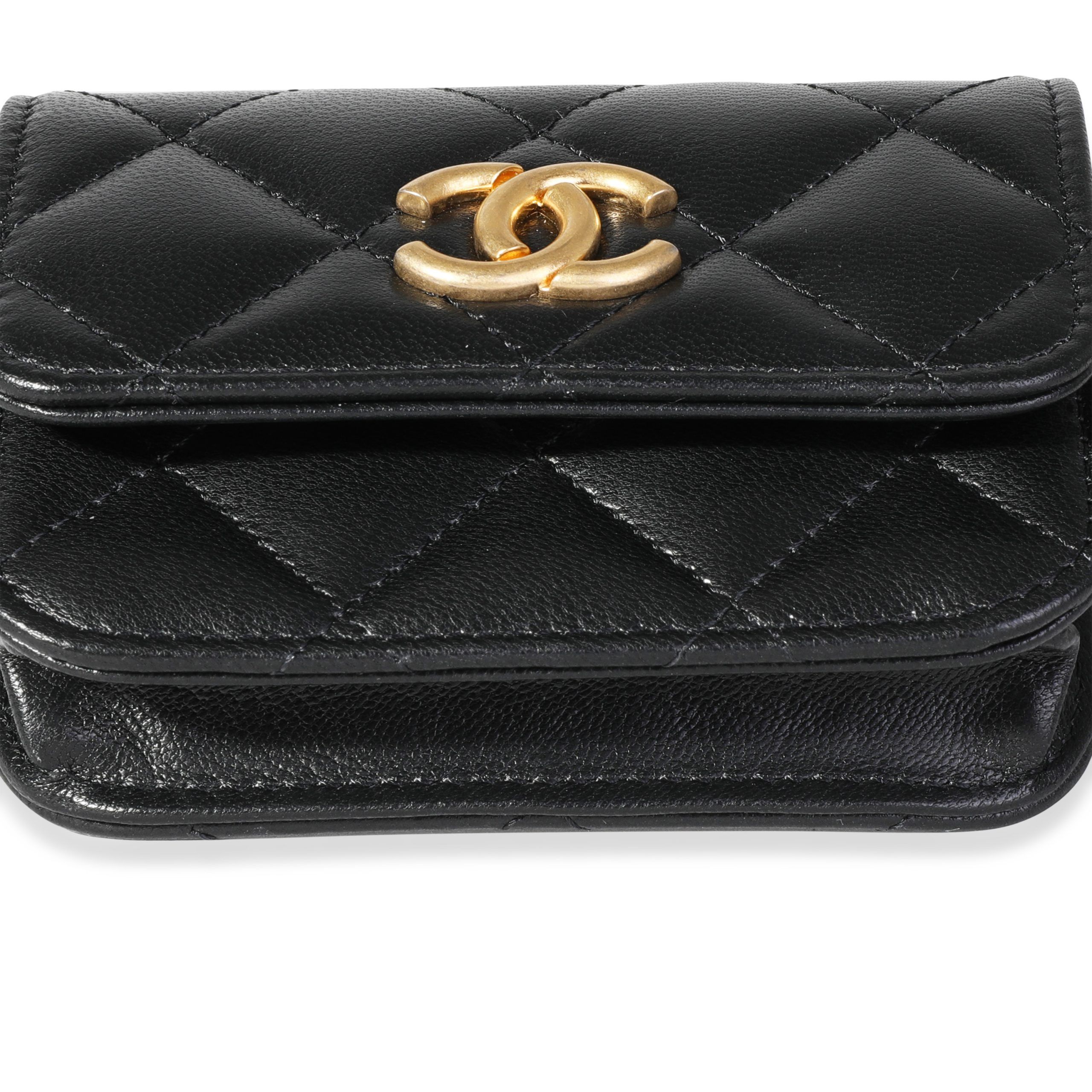 Chanel Black Quilted Goatskin Punk Chain Mini Belt Bag