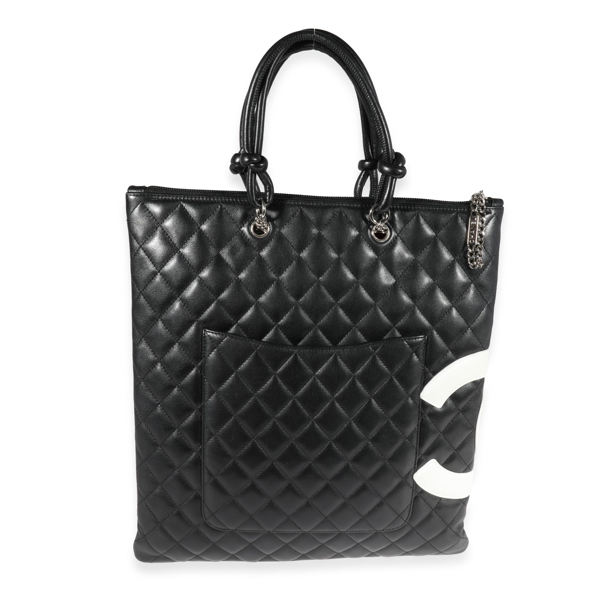 Chanel Black Quilted Lambskin Ligne Cambon Tote