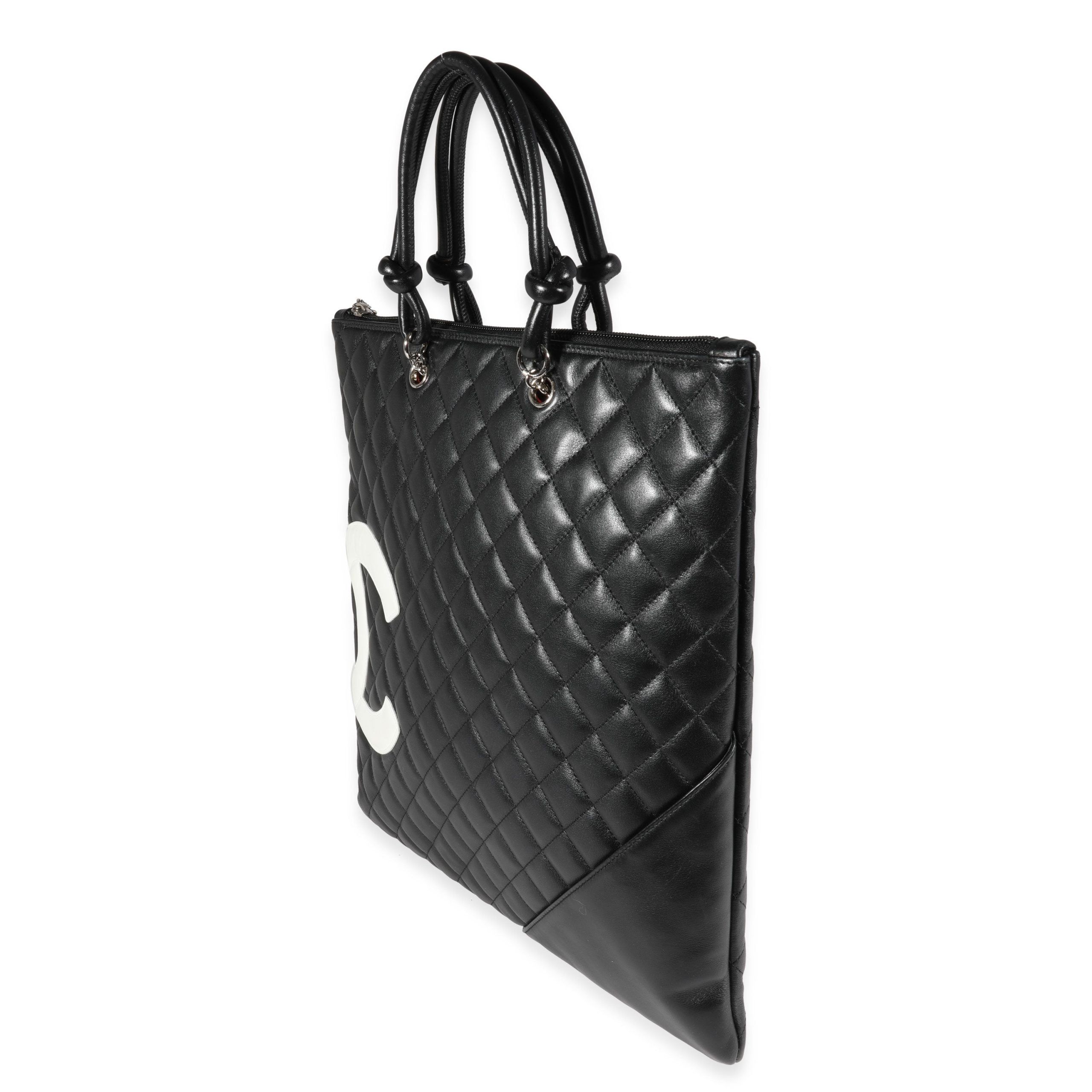 Chanel Black Quilted Lambskin Ligne Cambon Tote