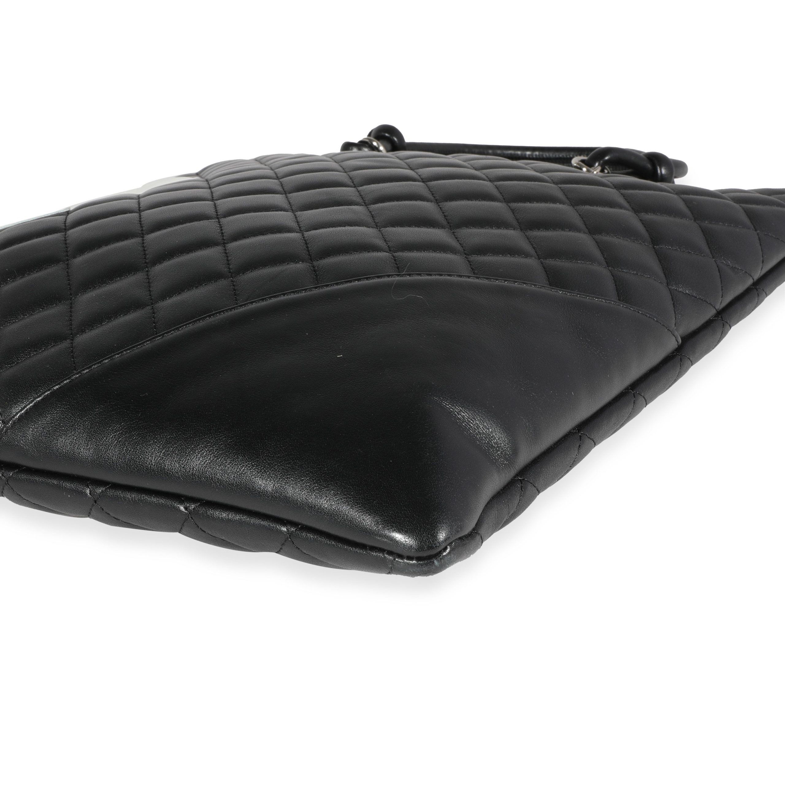 Chanel Black Quilted Lambskin Ligne Cambon Tote