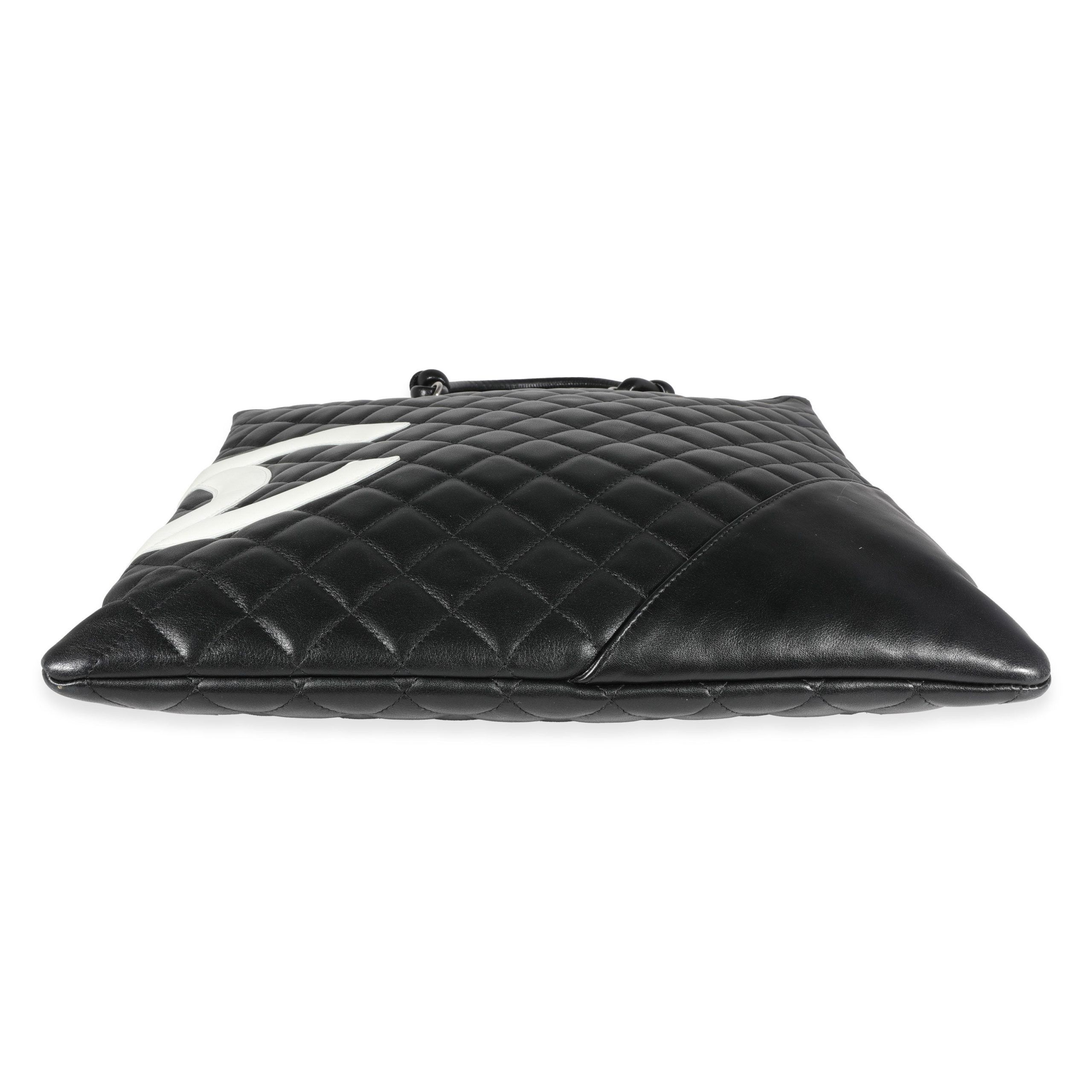Chanel Black Quilted Lambskin Ligne Cambon Tote
