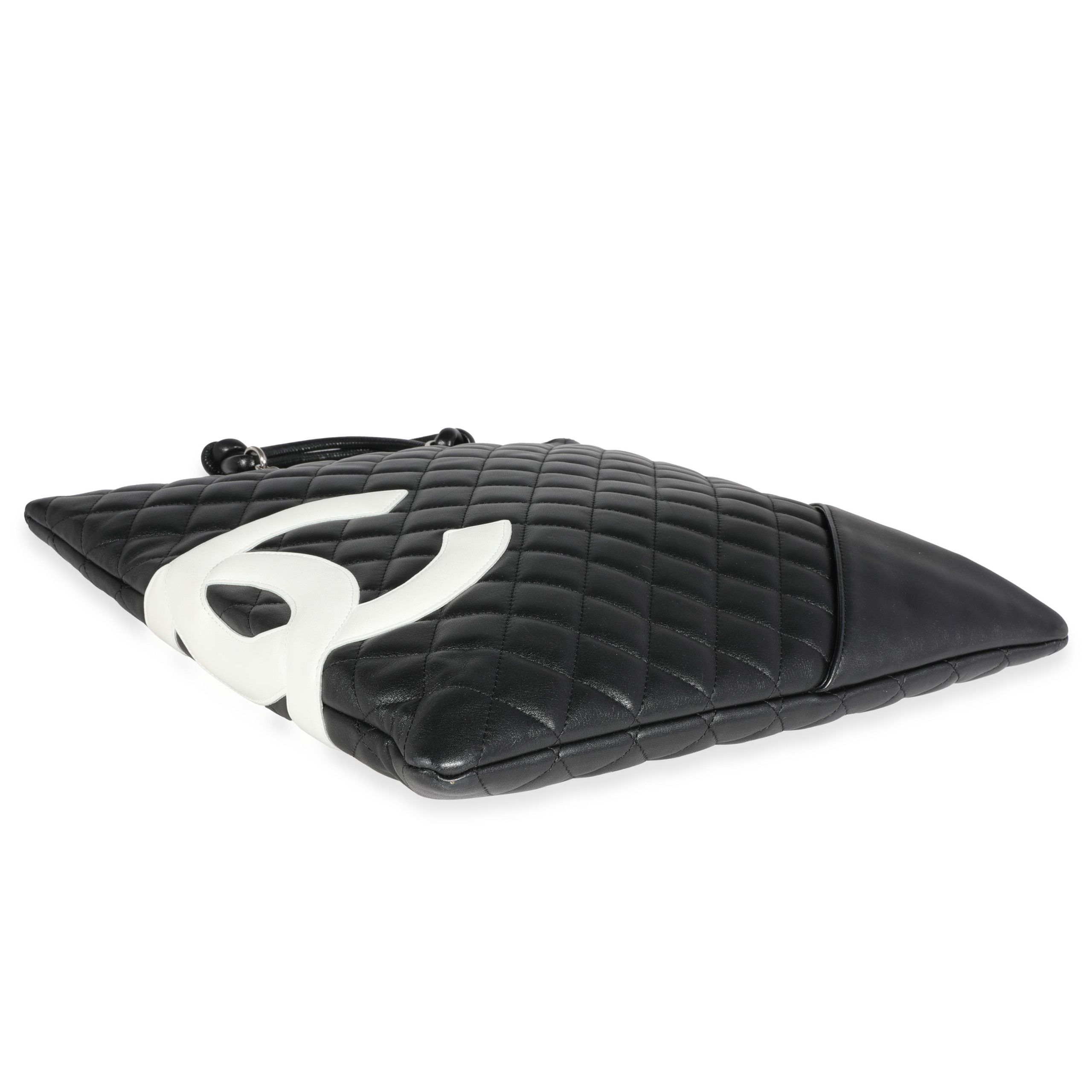 Chanel Black Quilted Lambskin Ligne Cambon Tote