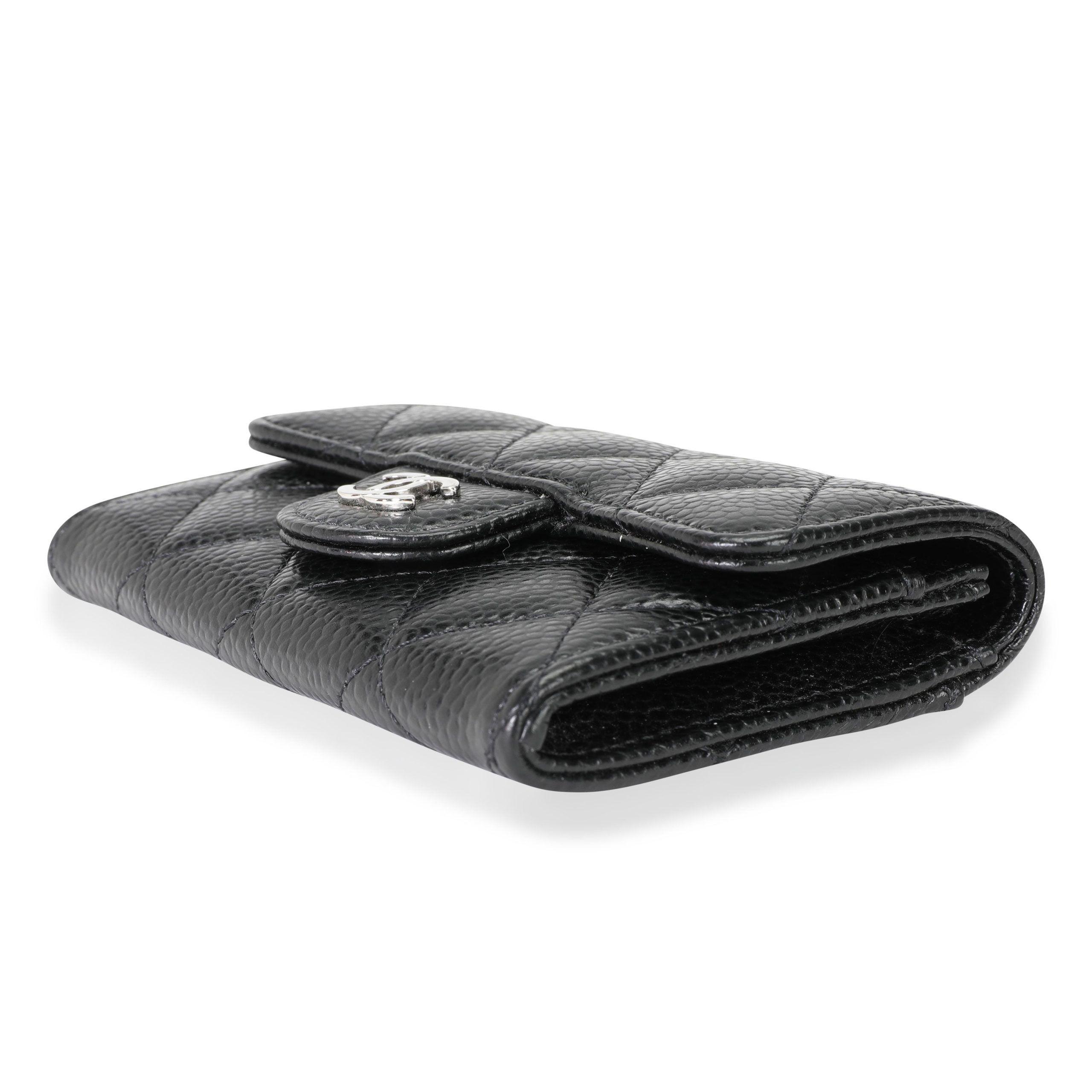 Chanel Black Quilted Caviar Classic Flap Card Holder