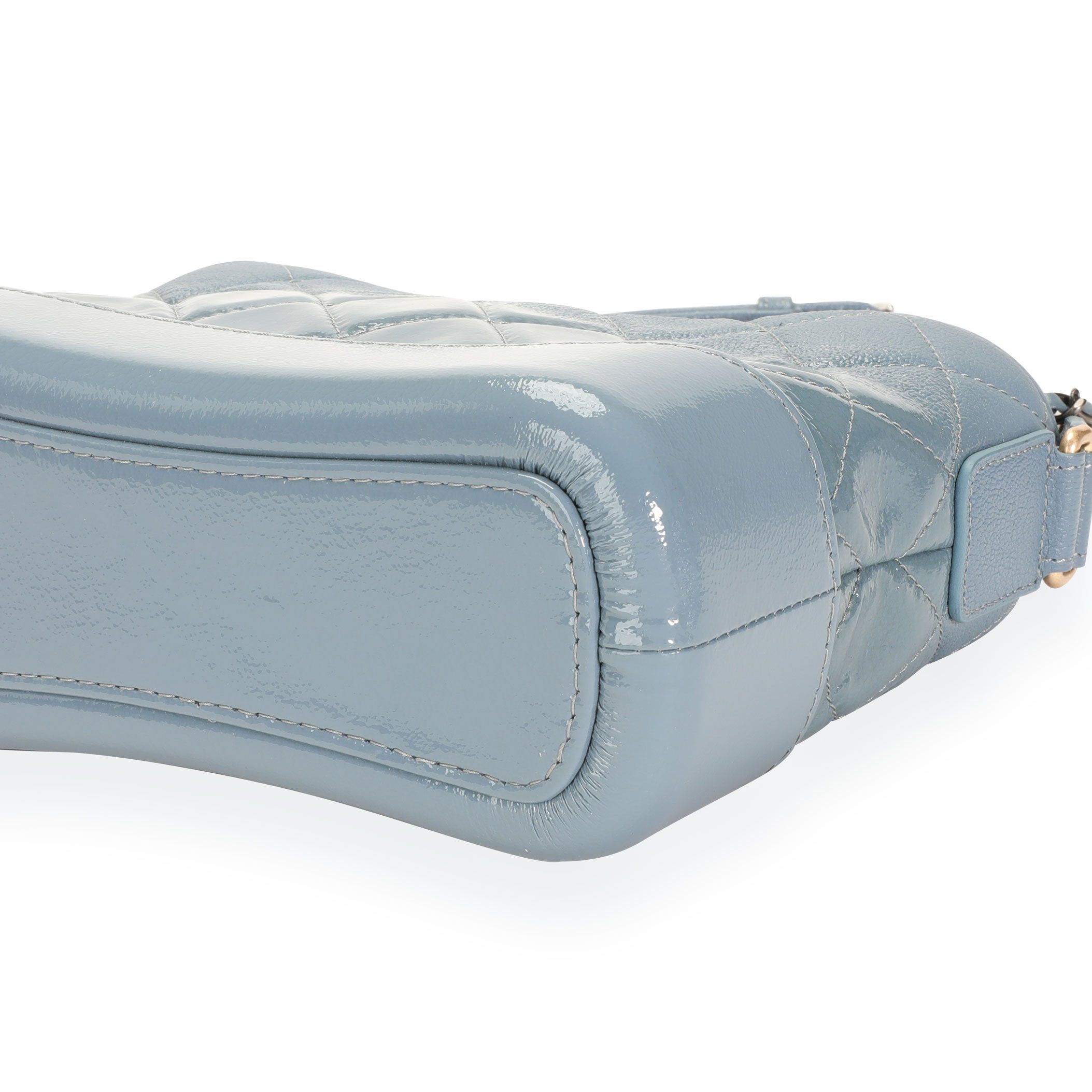 Chanel Blue Ombré Quilted Patent Leather & Aged Calfskin Small Gabrielle Hobo