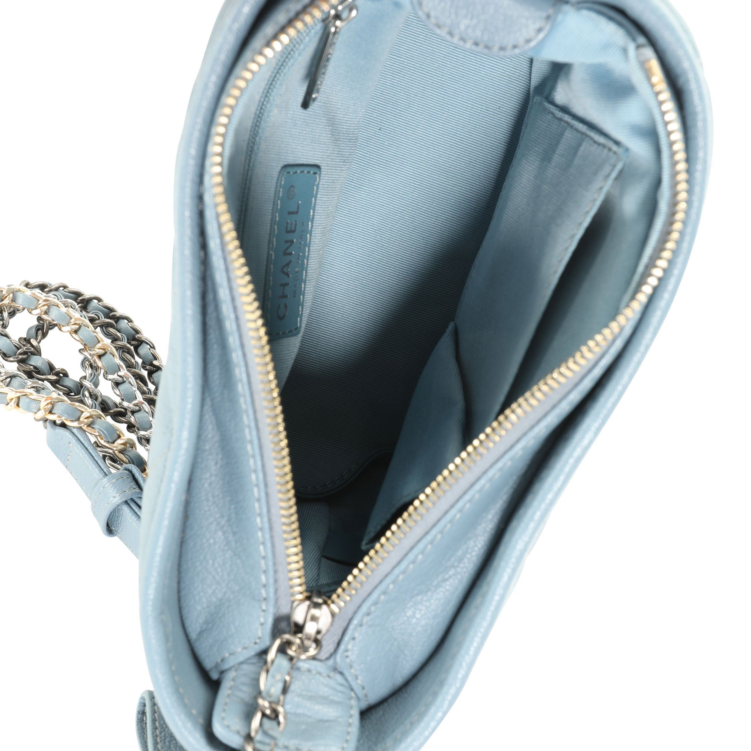 Chanel Blue Ombré Quilted Patent Leather & Aged Calfskin Small Gabrielle Hobo