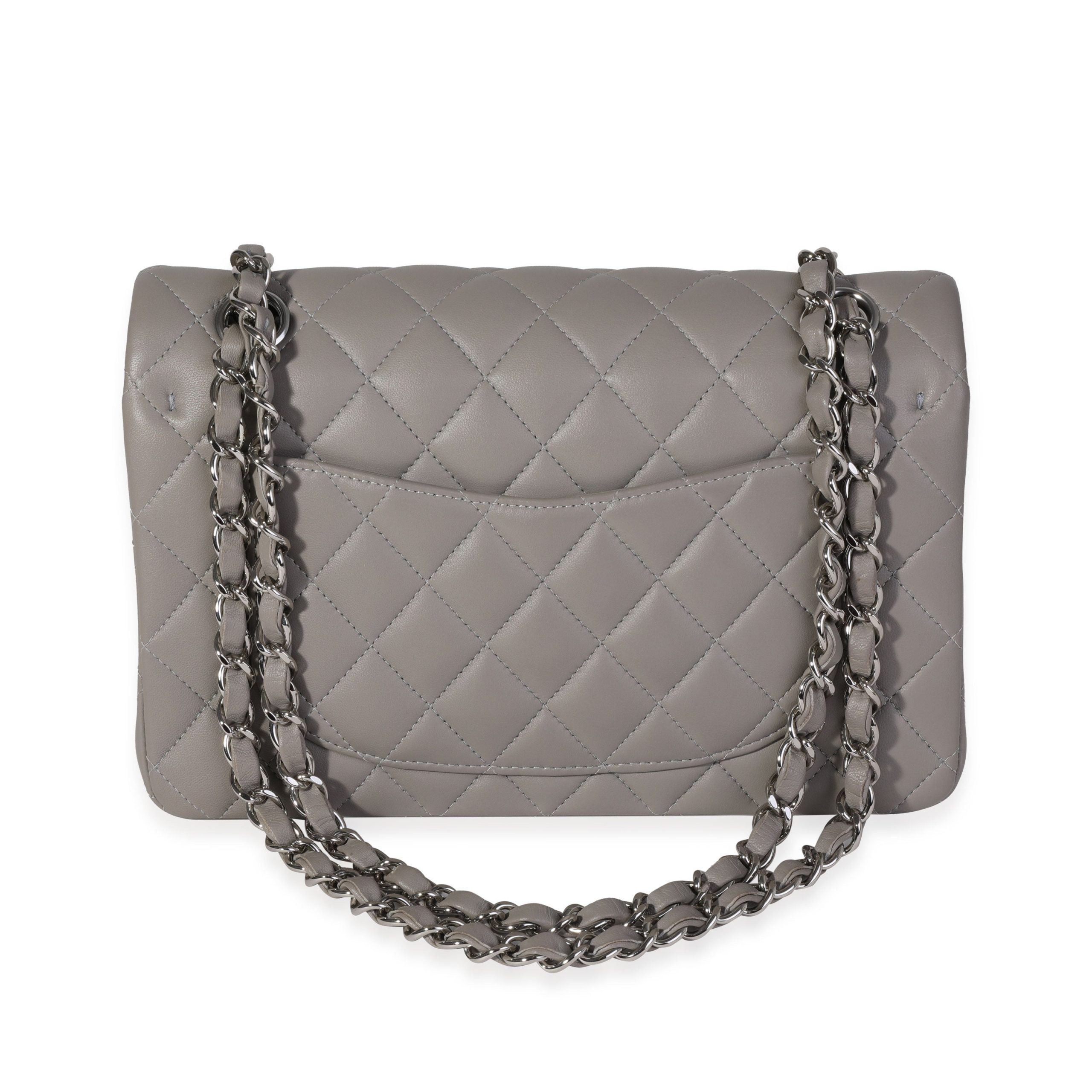 Chanel Chanel Grey Quilted Lambskin Small Classic Double Flap Bag Size ONE SIZE - 3 Thumbnail