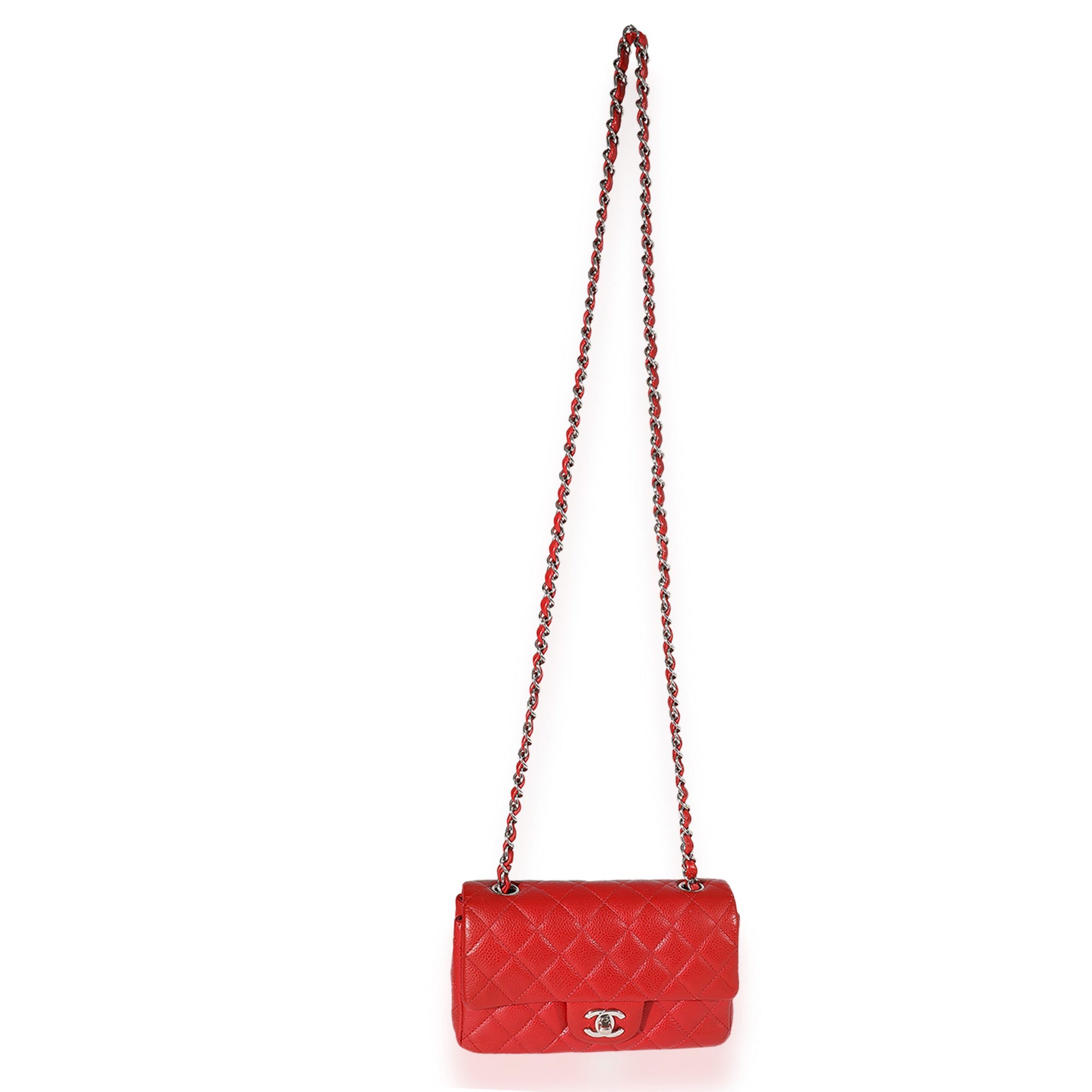 Chanel Chanel Red Quilted Caviar Mini Rectangular Classic Flap Size ONE SIZE - 3 Thumbnail