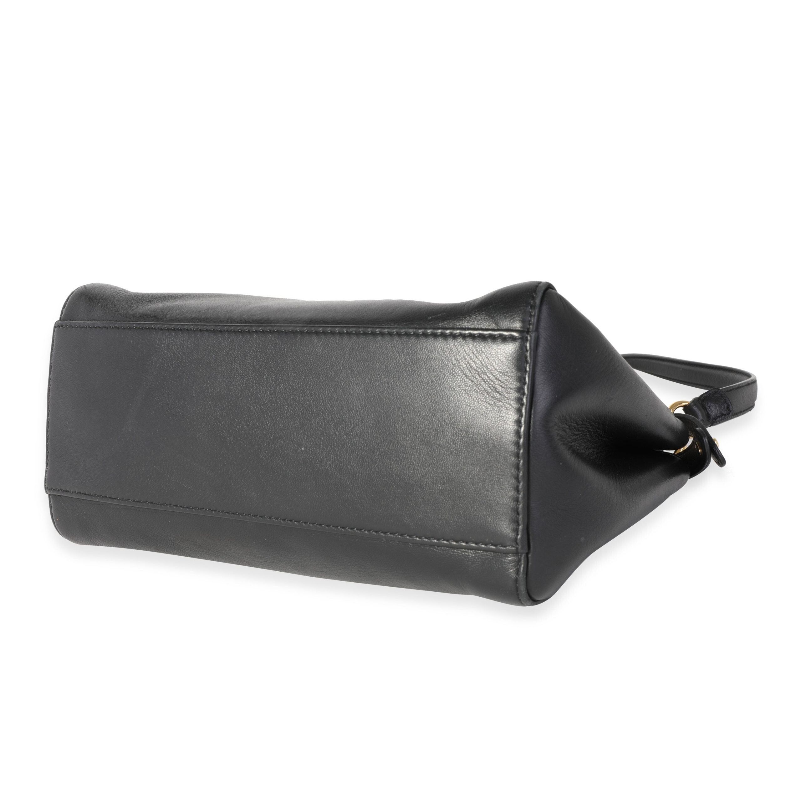 Fendi Fendi Black Nappa Leather Iconic Mini Peekaboo Bag Size ONE SIZE - 6 Thumbnail