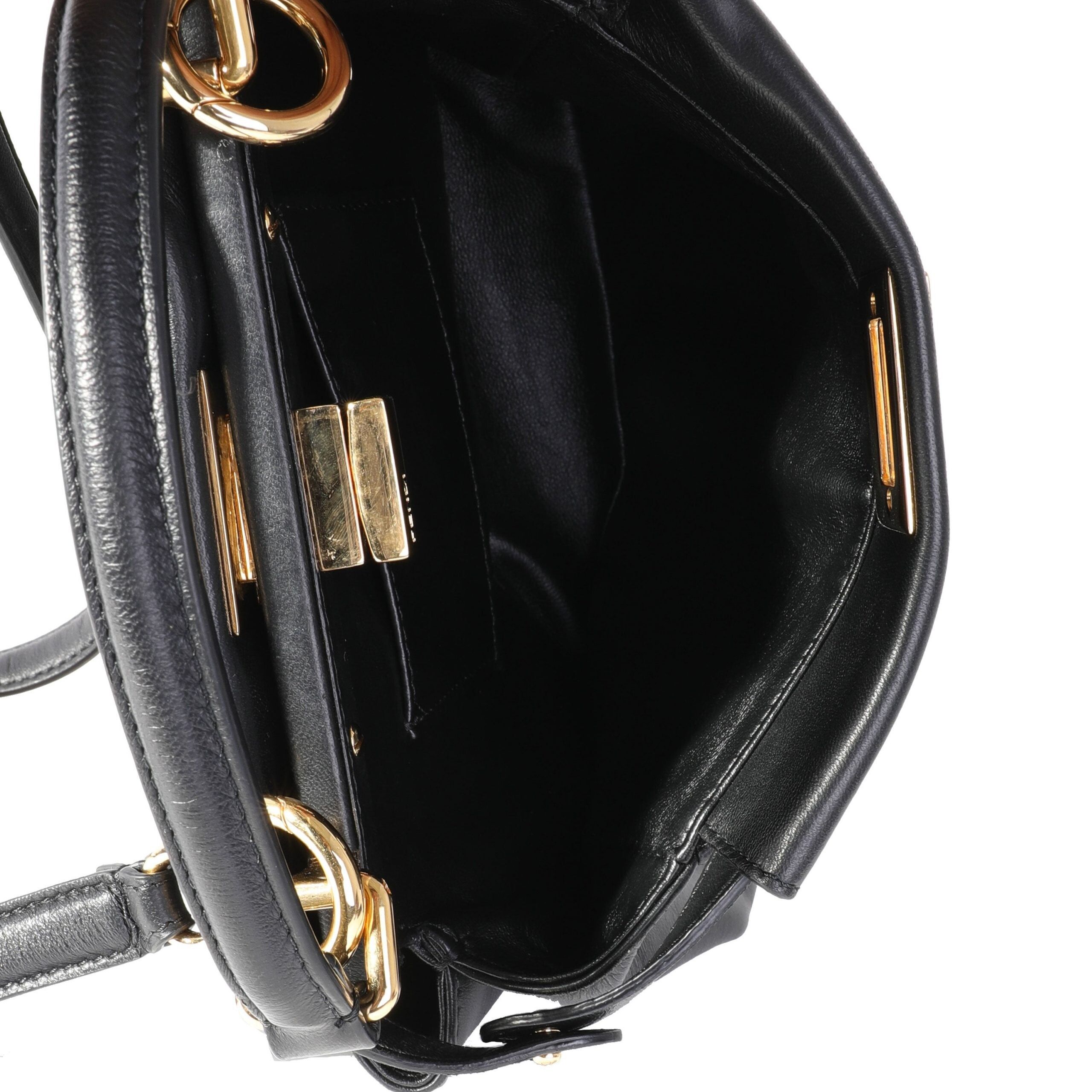 Fendi Fendi Black Nappa Leather Iconic Mini Peekaboo Bag Size ONE SIZE - 7 Preview
