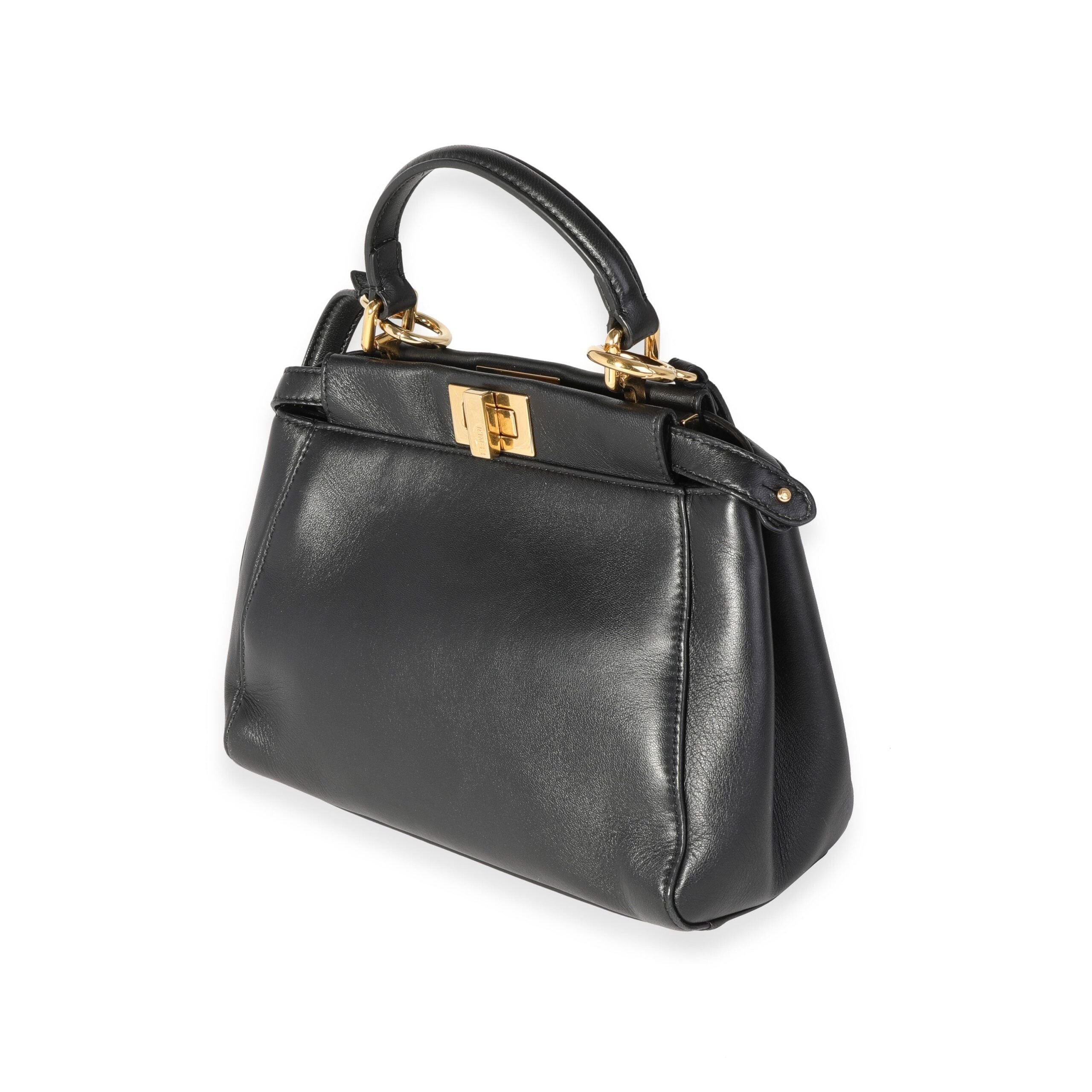 Fendi Fendi Black Nappa Leather Iconic Mini Peekaboo Bag Size ONE SIZE - 2 Preview