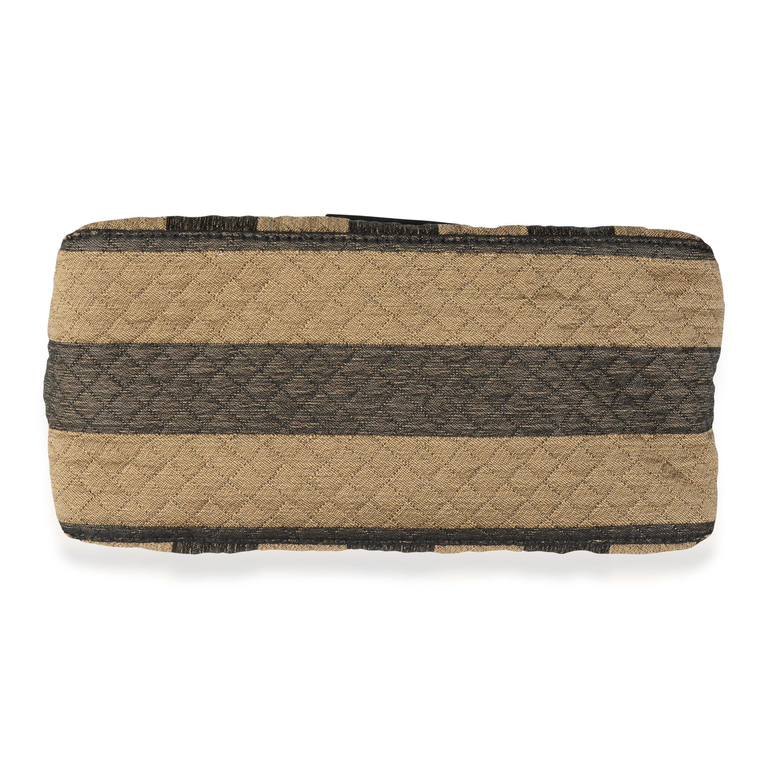 Fendi Brown Pequin Quilted Mini Mama Baguette