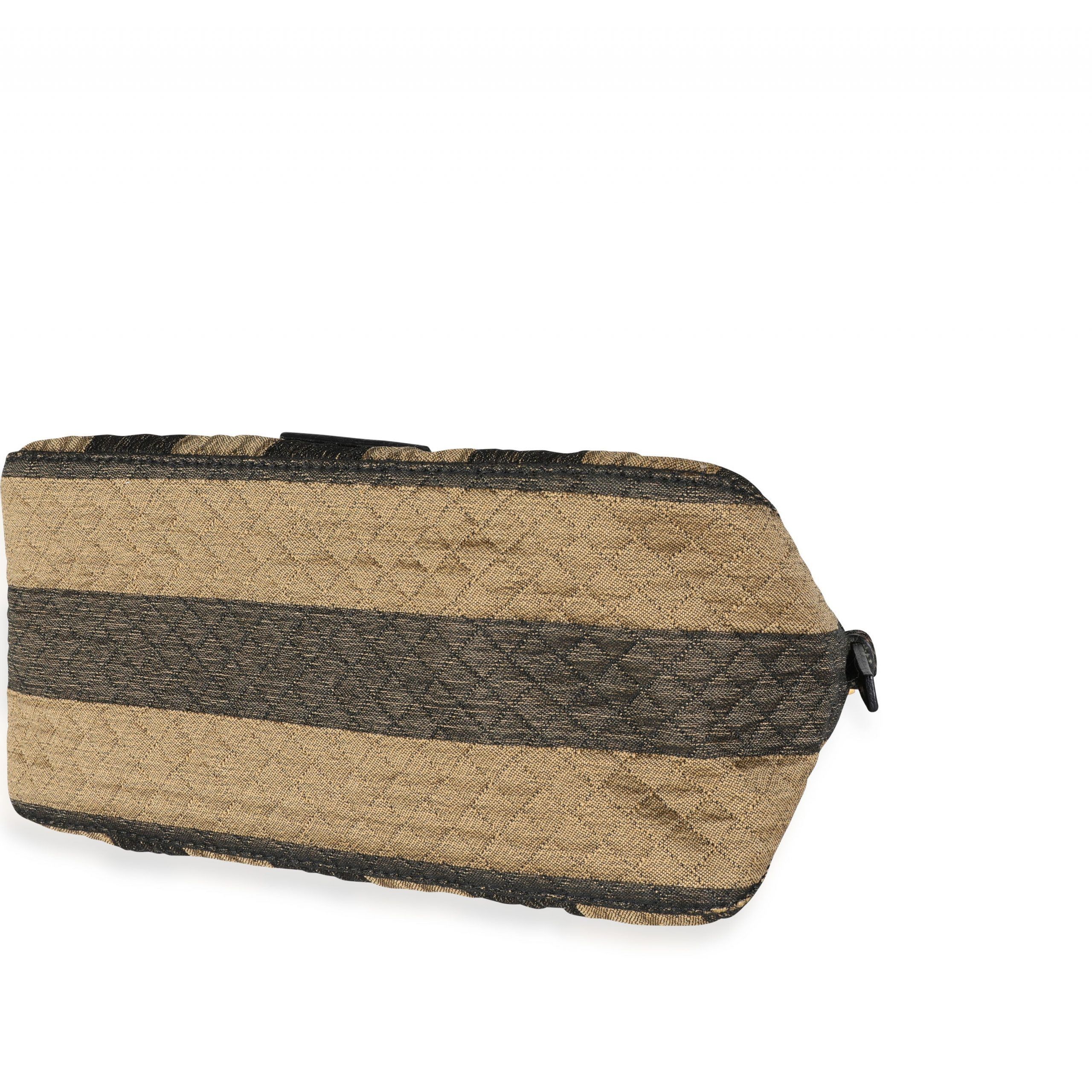 Fendi Brown Pequin Quilted Mini Mama Baguette