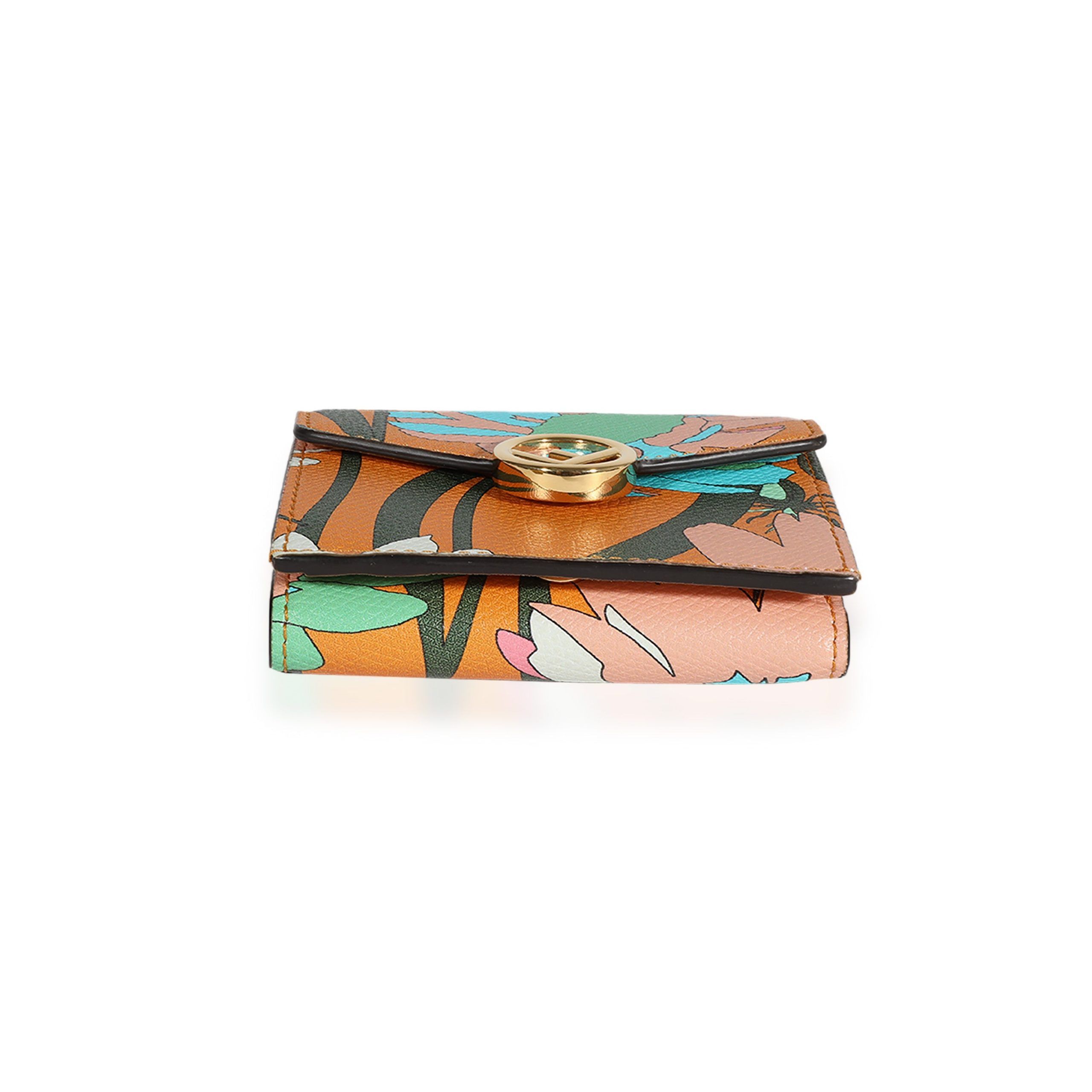 Fendi Fendi Multicolor Floral Printed Leather Micro Trifold Wallet Size ONE SIZE - 5 Preview