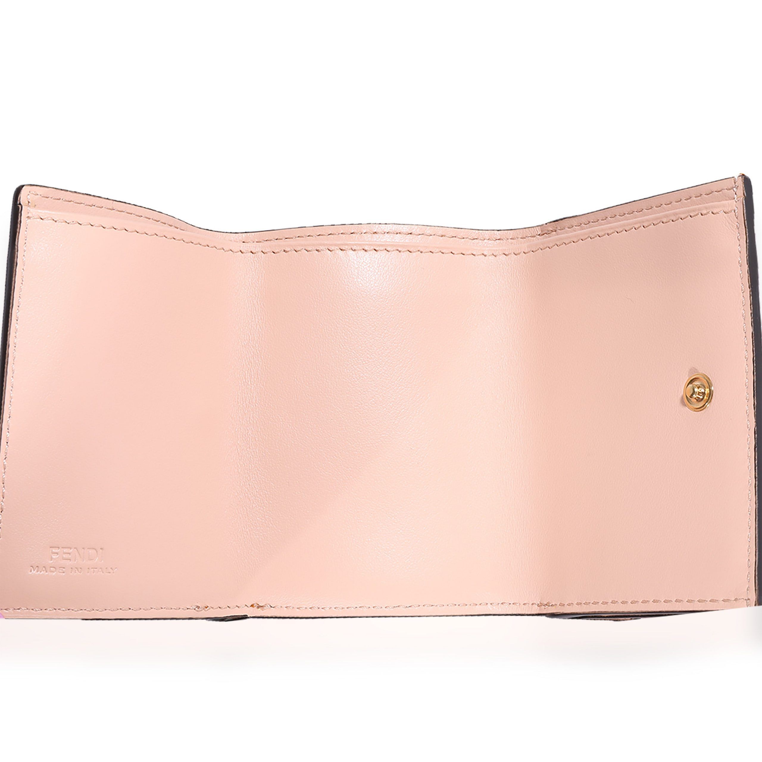 Fendi Multicolor Floral Printed Leather Micro Trifold Wallet
