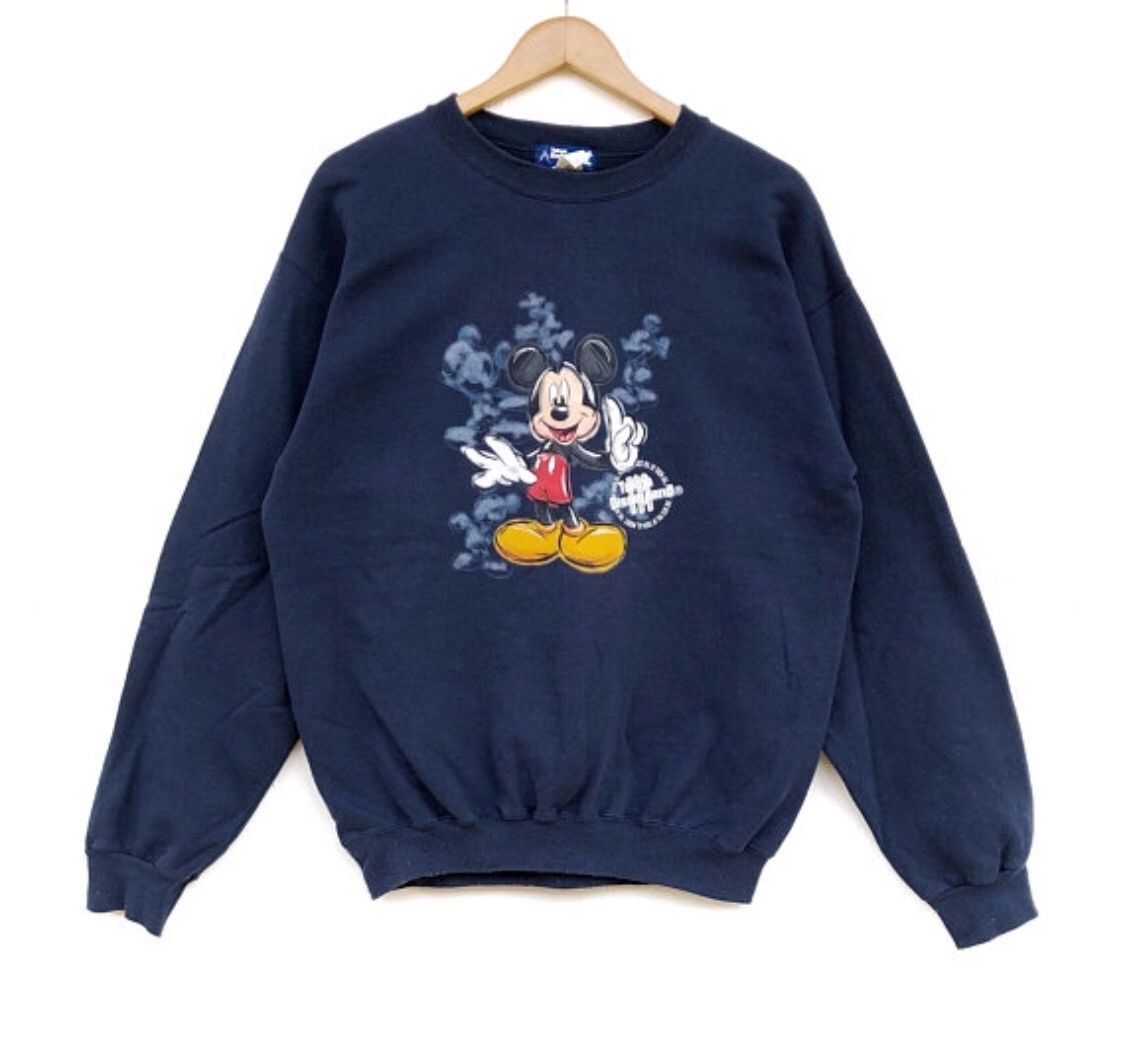 Vintage top Rere Mickey Mouse Sweater Sweatshirt Big Logo Small Size Jumper.