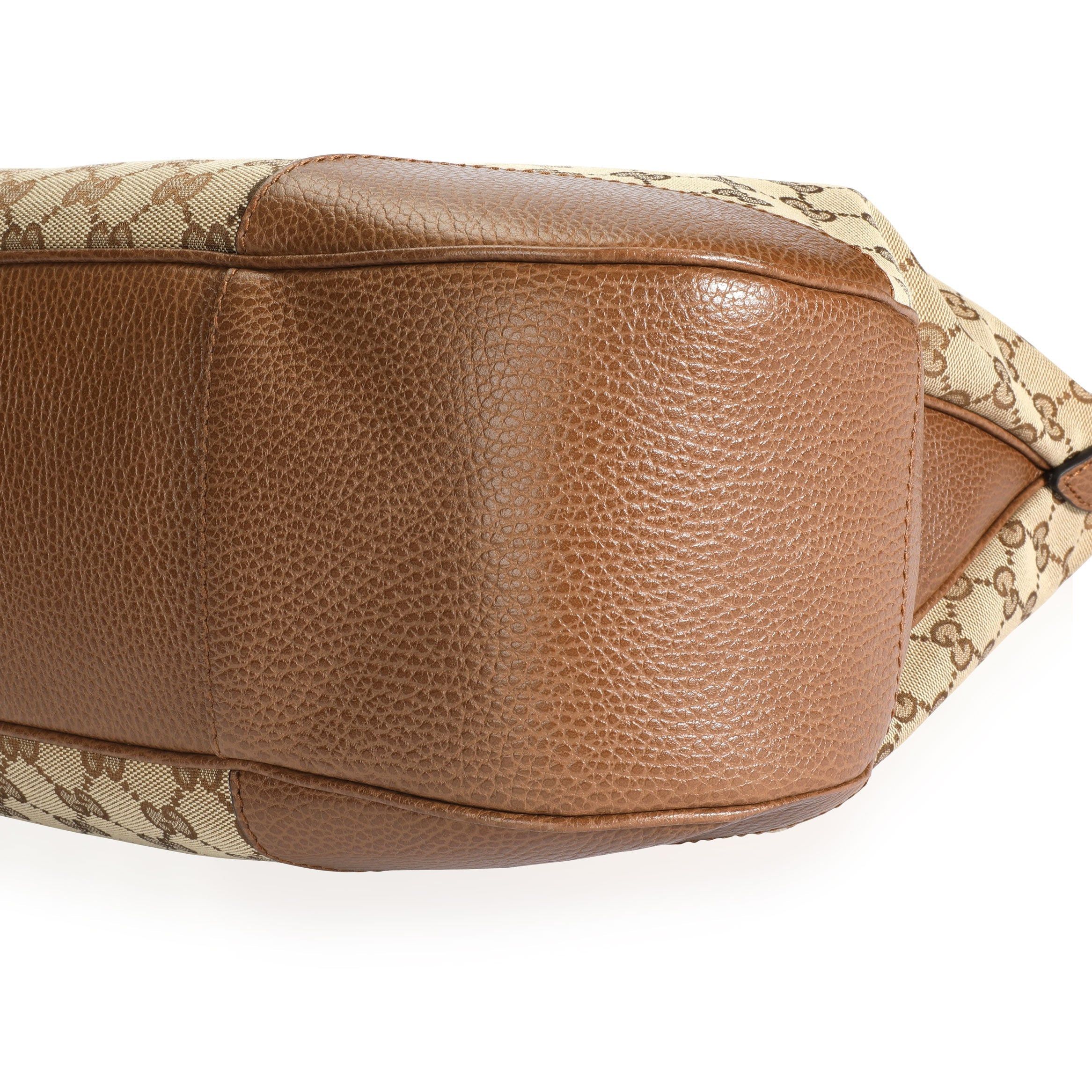 Gucci Brown GG Canvas & Leather Bree Hobo Bag