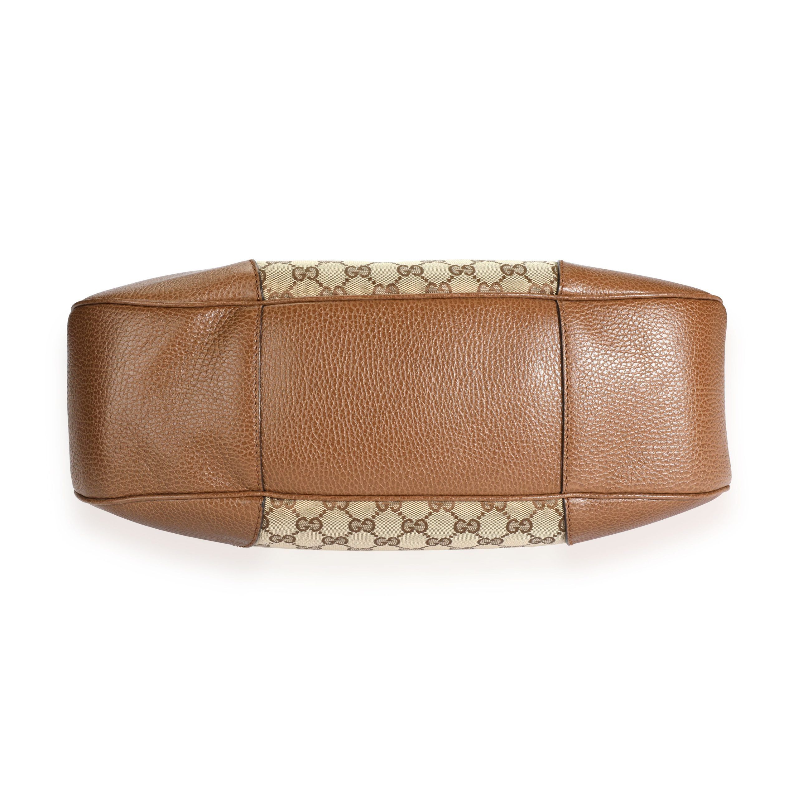 Gucci Brown GG Canvas & Leather Bree Hobo Bag