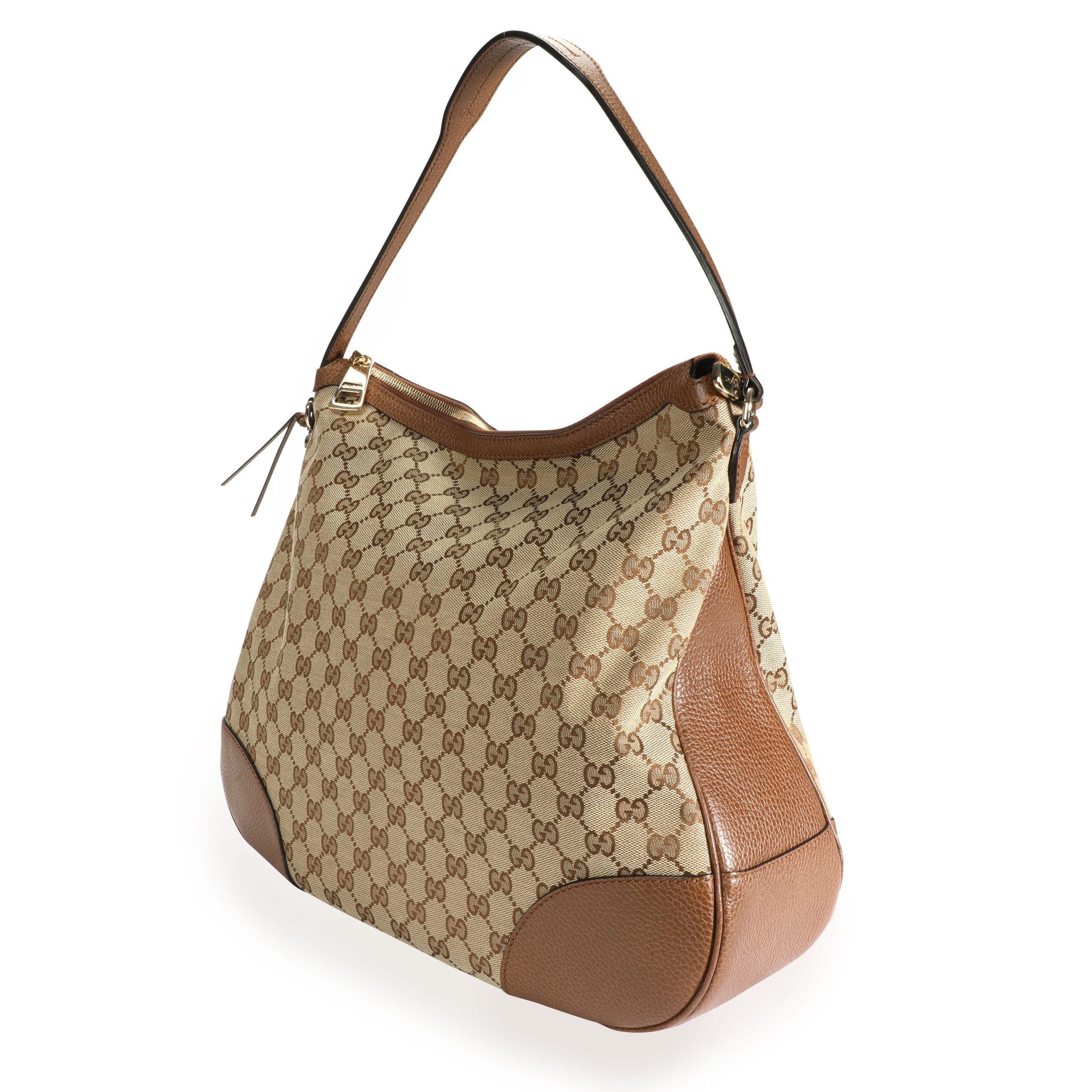 Gucci Brown GG Canvas & Leather Bree Hobo Bag