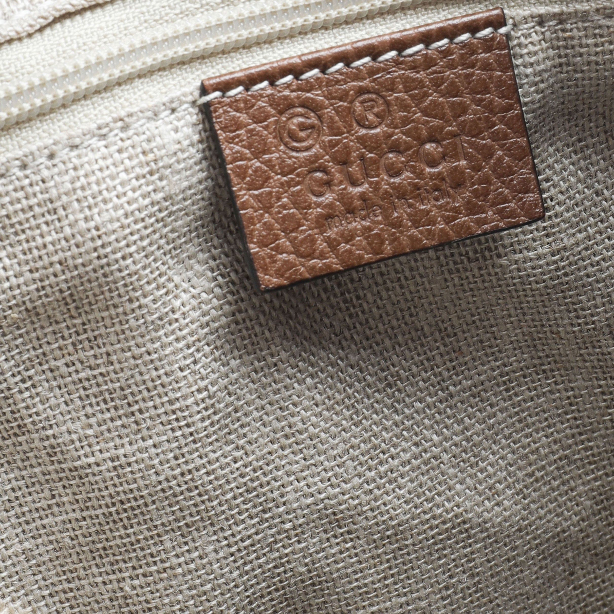 Gucci Brown GG Canvas & Leather Bree Hobo Bag