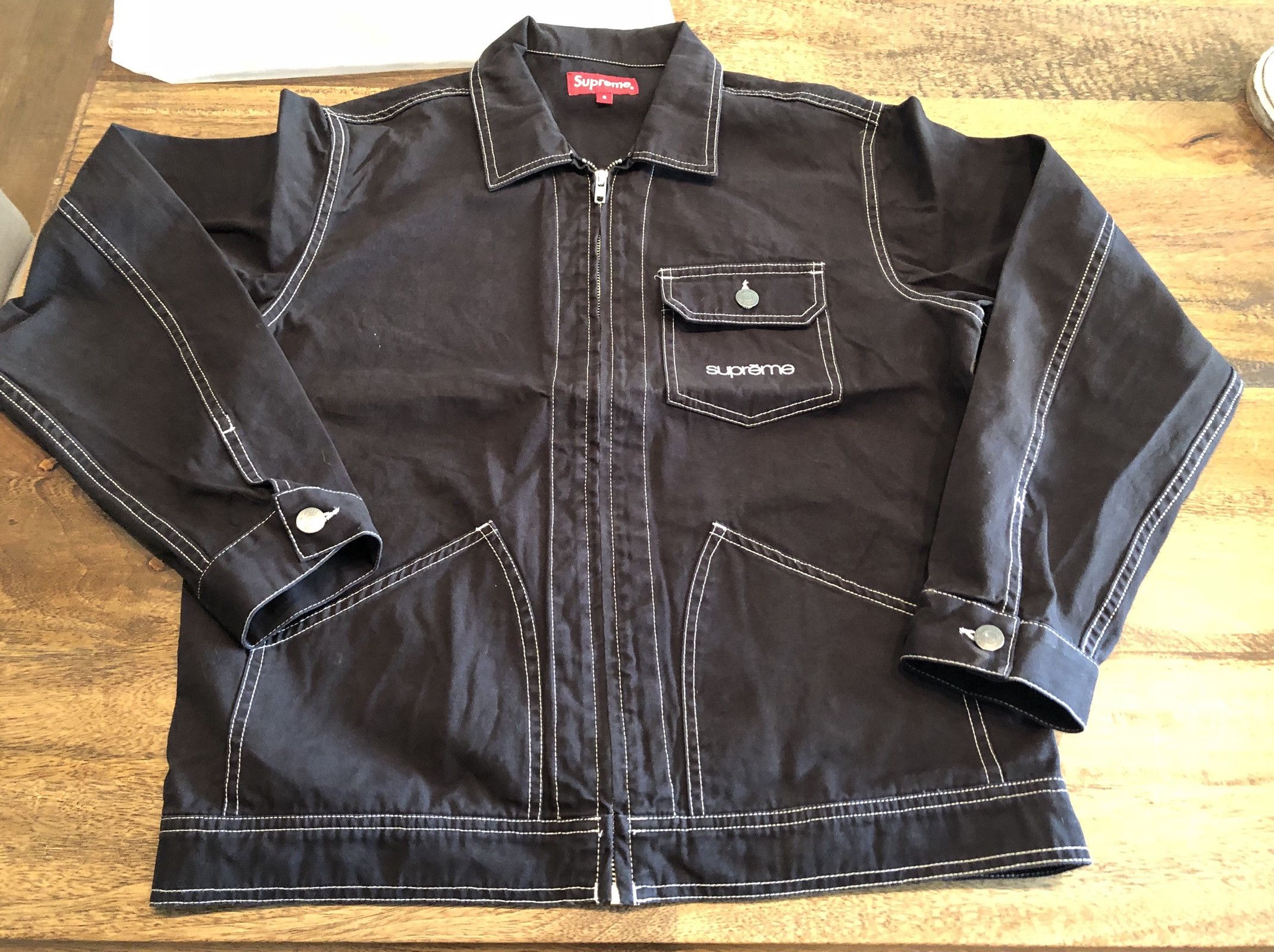 Supreme Contrast Stitch Work Jacket | Grailed