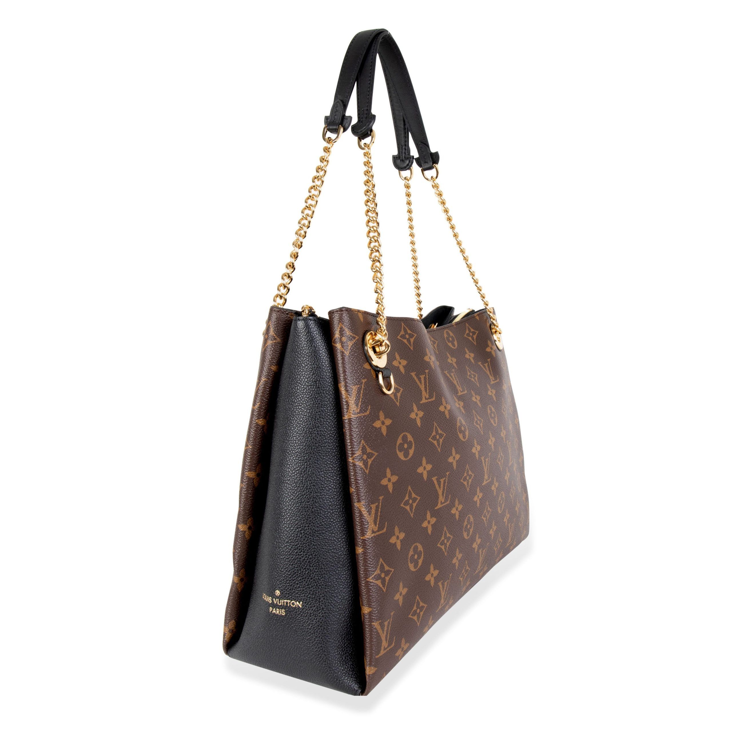 Louis Vuitton Brown Monogram Canvas & Black Taurillon Leather Surene MM Tote