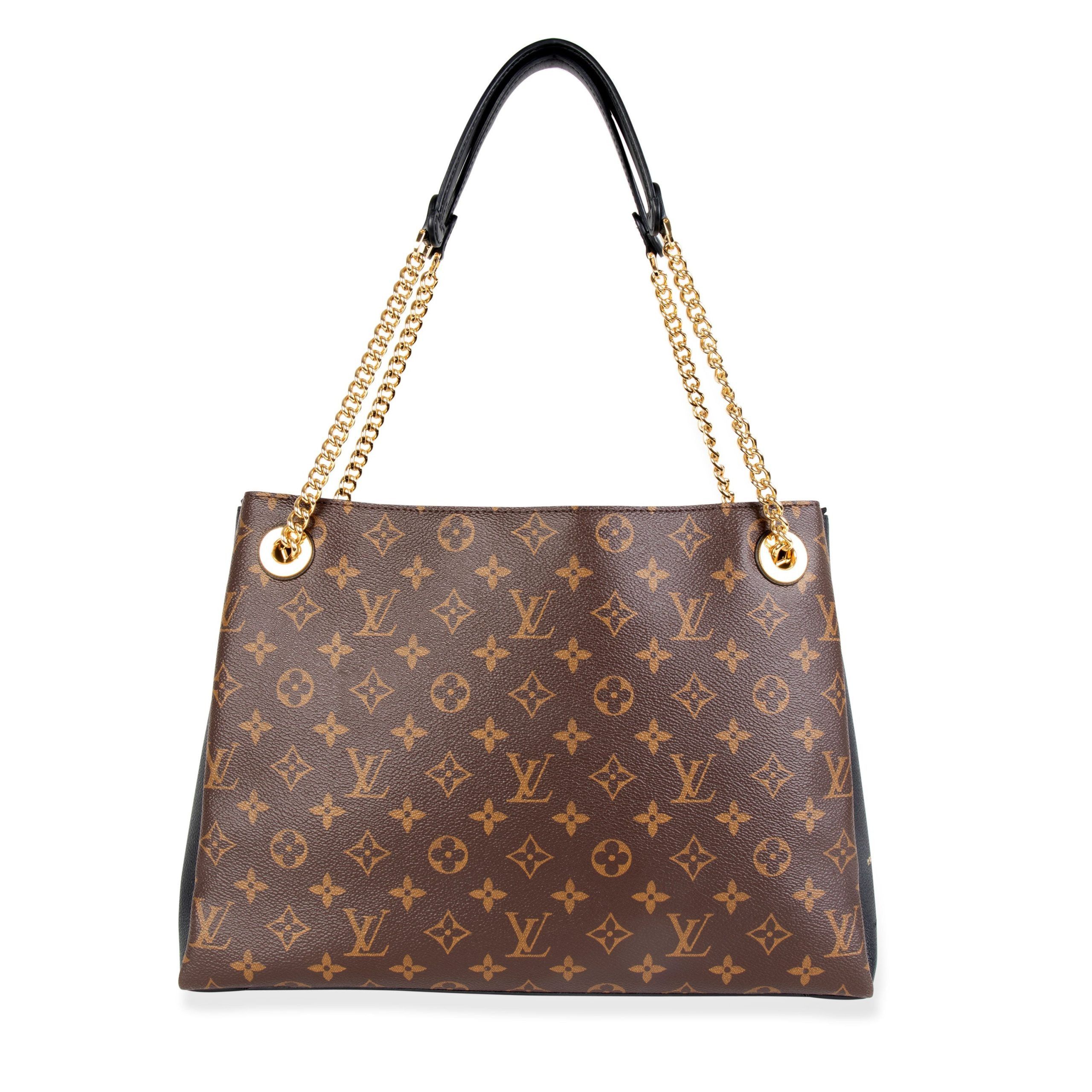 Louis Vuitton Brown Monogram Canvas & Black Taurillon Leather Surene MM Tote