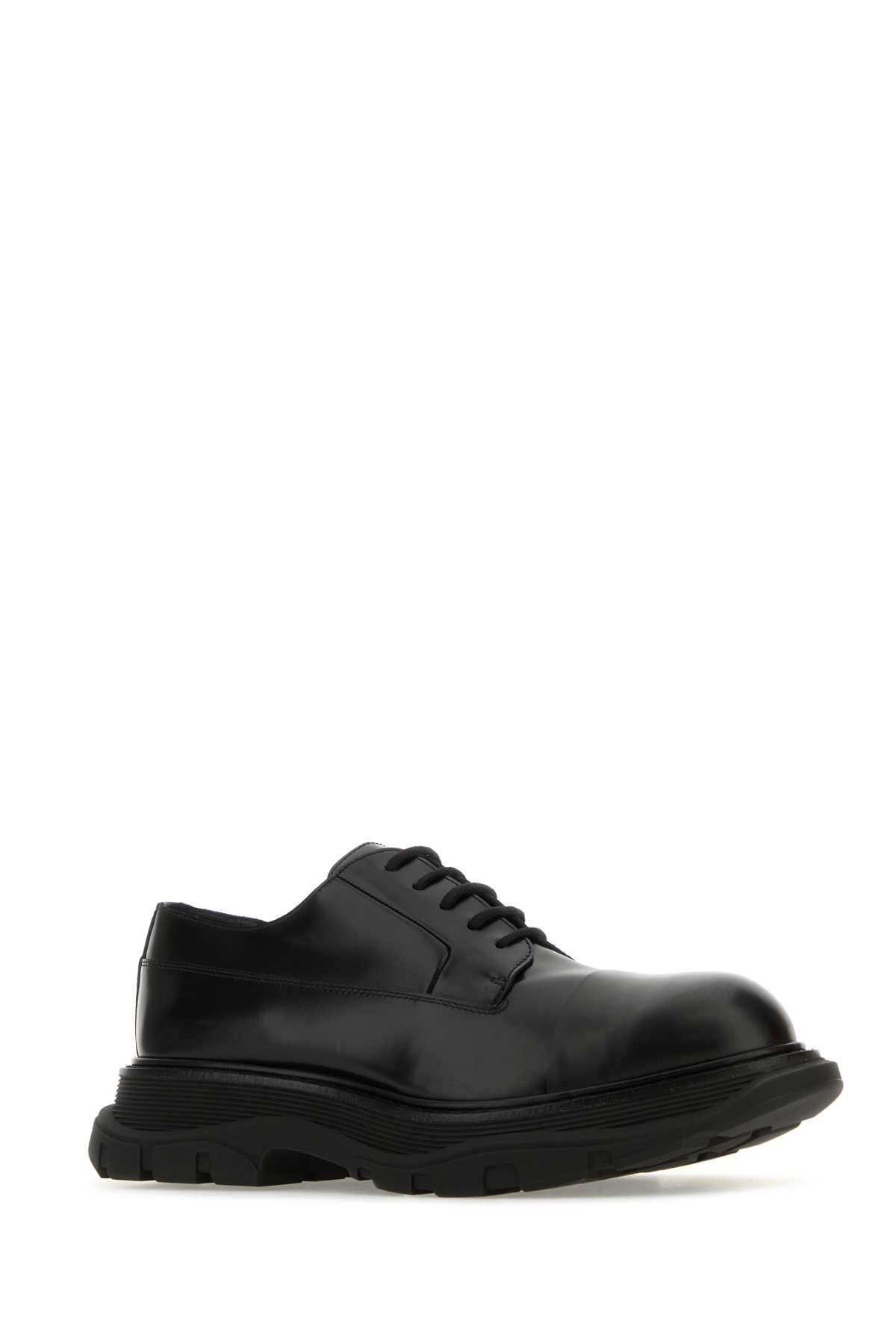 Alexander McQueen Tread leather lace up shoes - Black