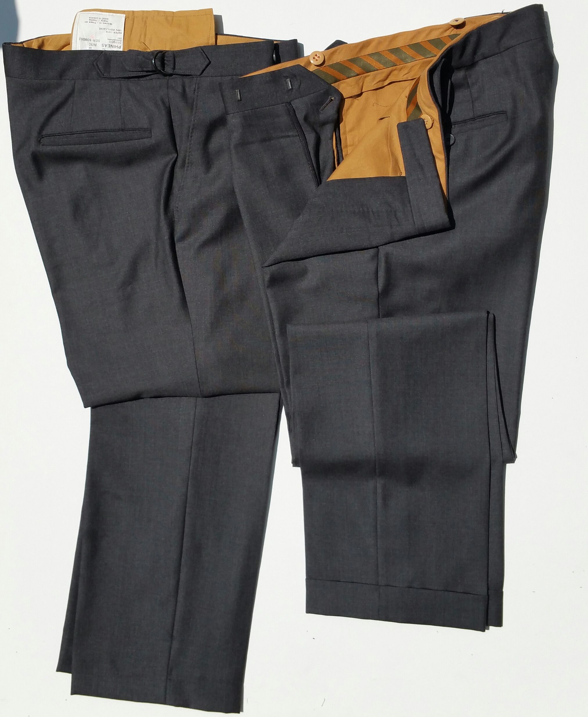 Phineas Cole Single Breasted Charcoal Gray Suit - Peak Lapel Size 36R - 2 Thumbnail