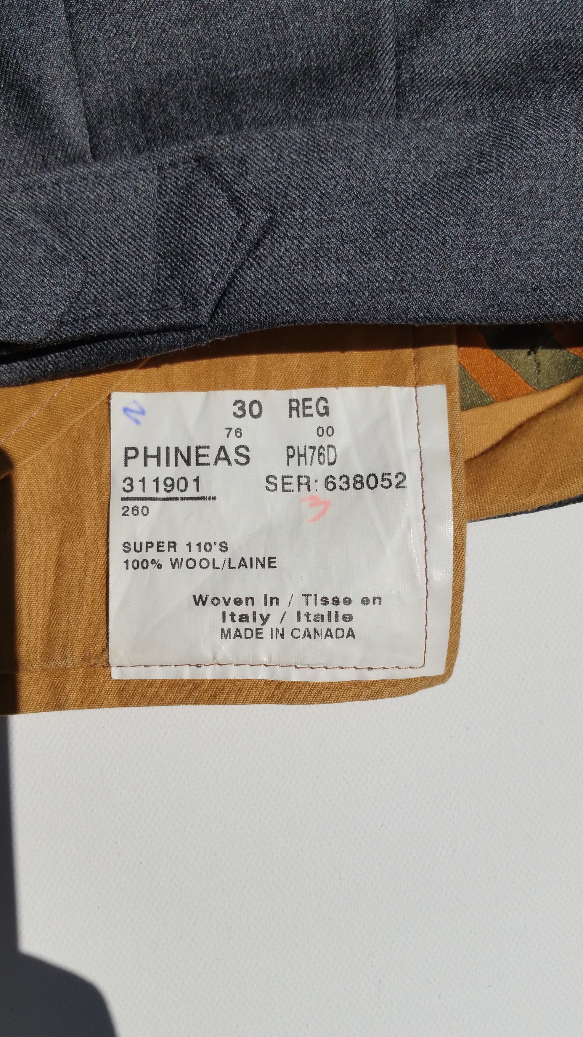 Phineas Cole Single Breasted Charcoal Gray Suit - Peak Lapel Size 36R - 3 Thumbnail