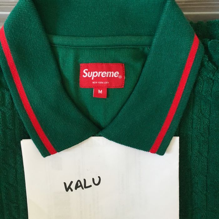 Supreme Supreme Cable Knit Terry Polo Green Gucci CW Medium | Grailed