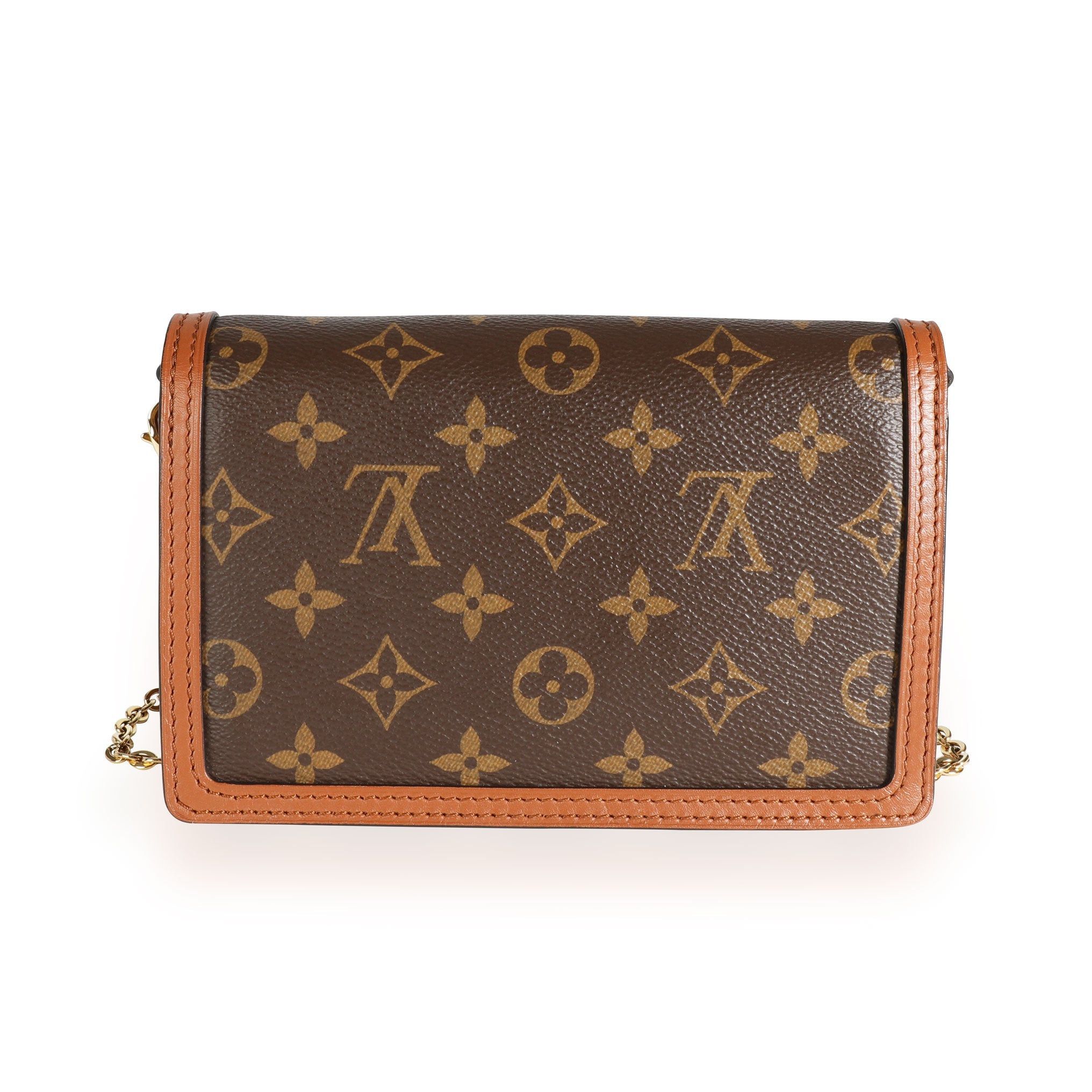 Louis Vuitton Monogram & Reverse Monogram Coated Canvas Dauphine Chain Wallet