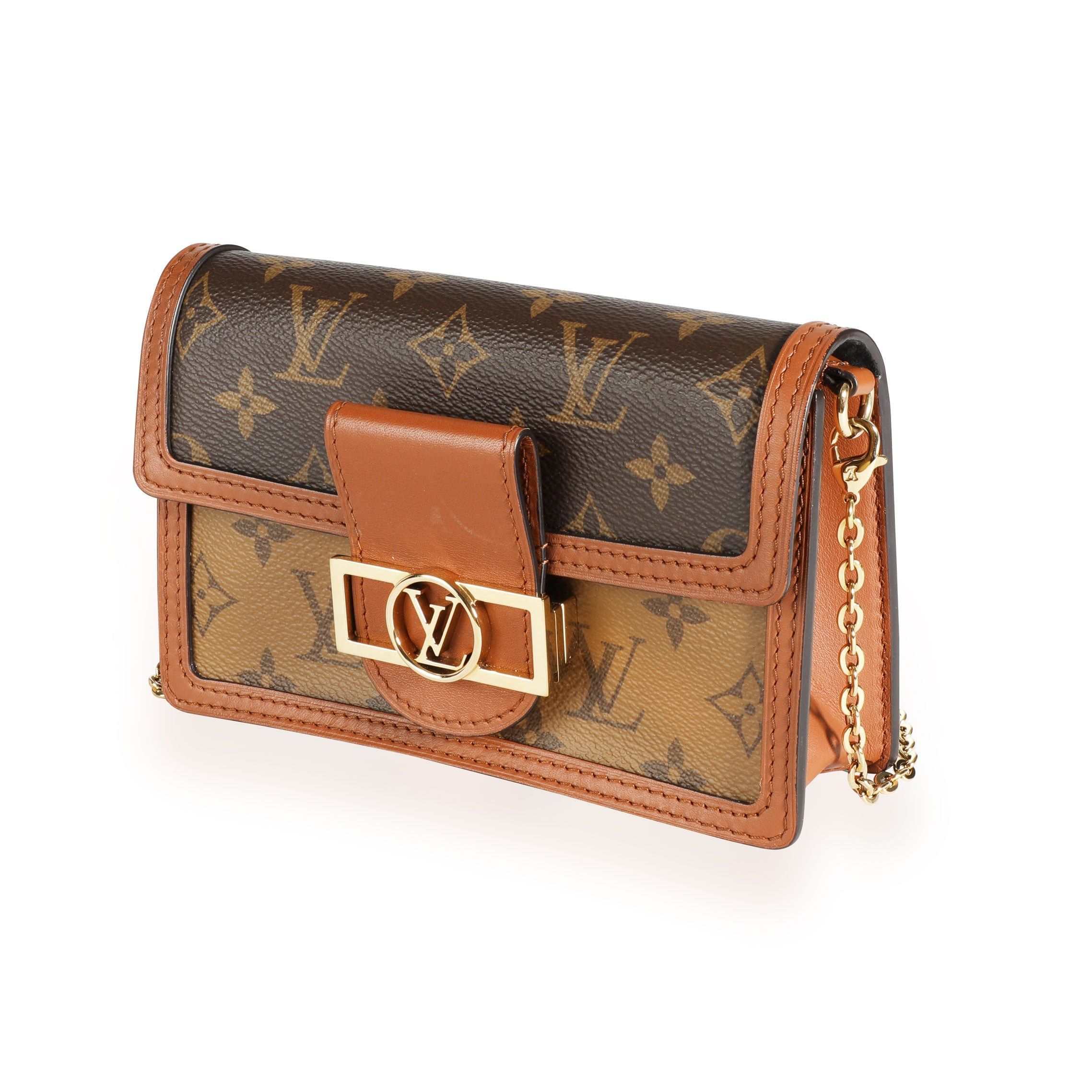 Louis Vuitton Monogram & Reverse Monogram Coated Canvas Dauphine Chain Wallet