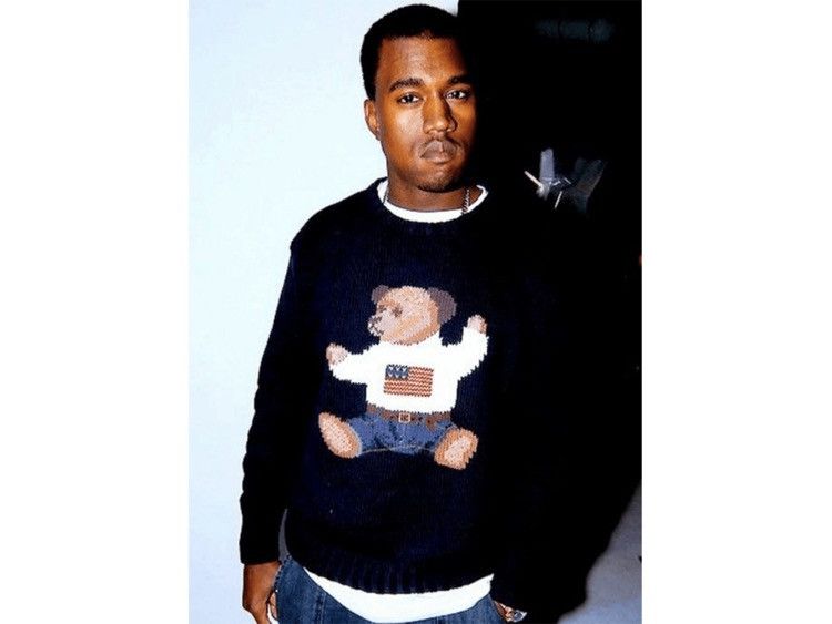 Polo Ralph Lauren Vintage Kanye West Hand Knit Sit Down Bear Sweater Grailed