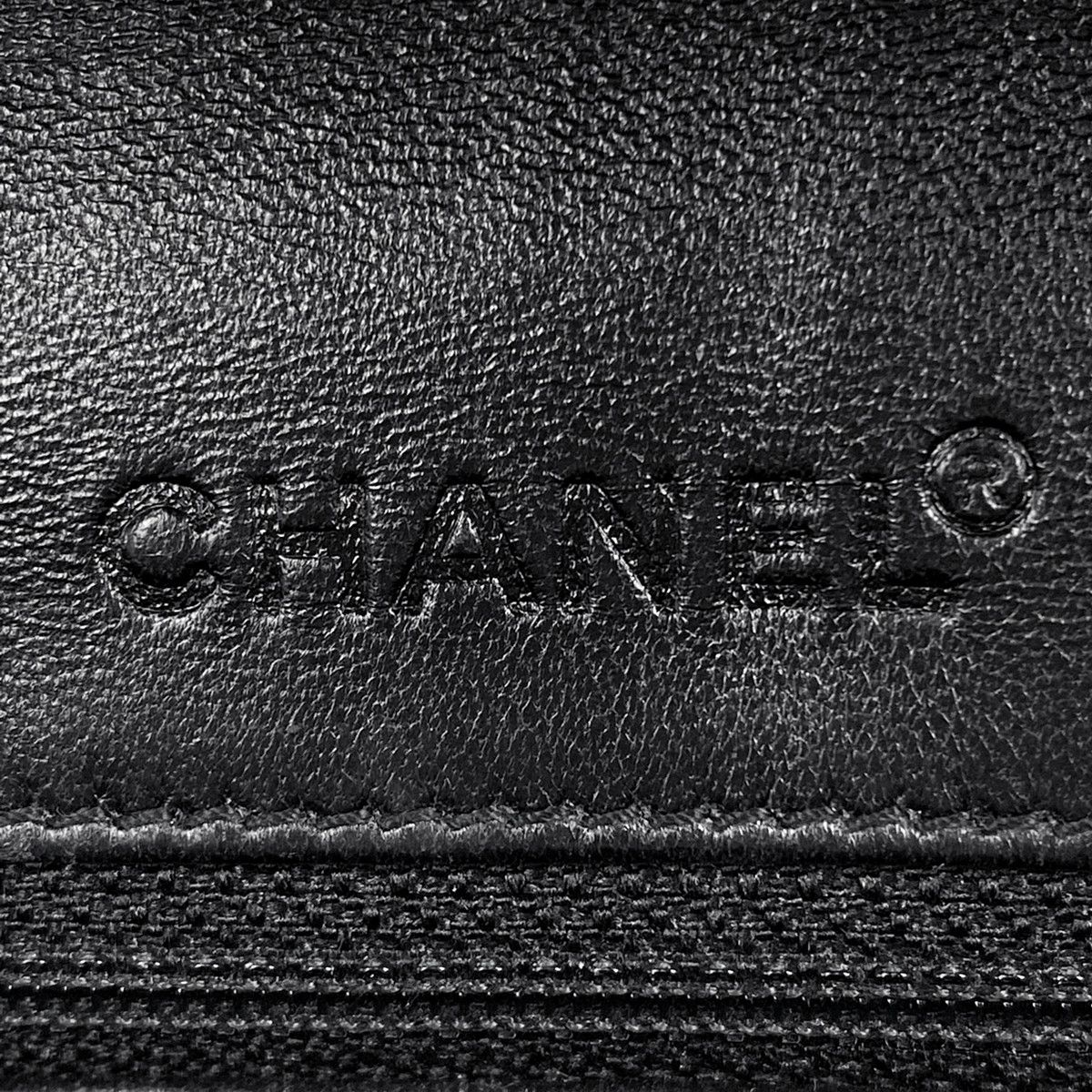 Chanel Chocolate Bar Chain Shoulder Bag Leather Black