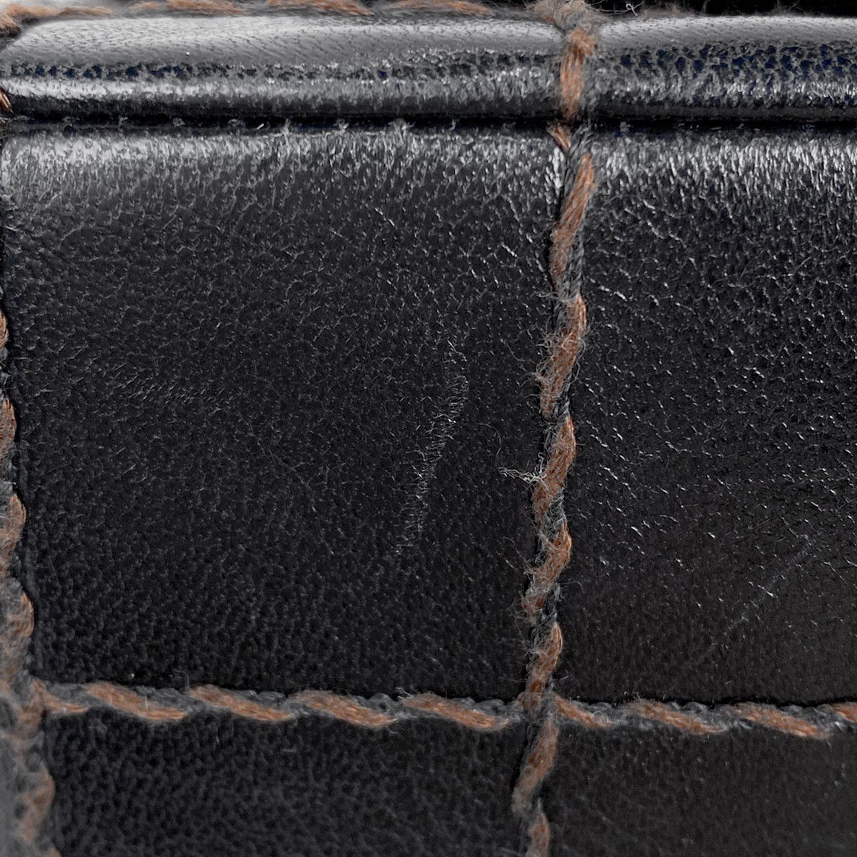Chanel Chocolate Bar Chain Shoulder Bag Leather Black