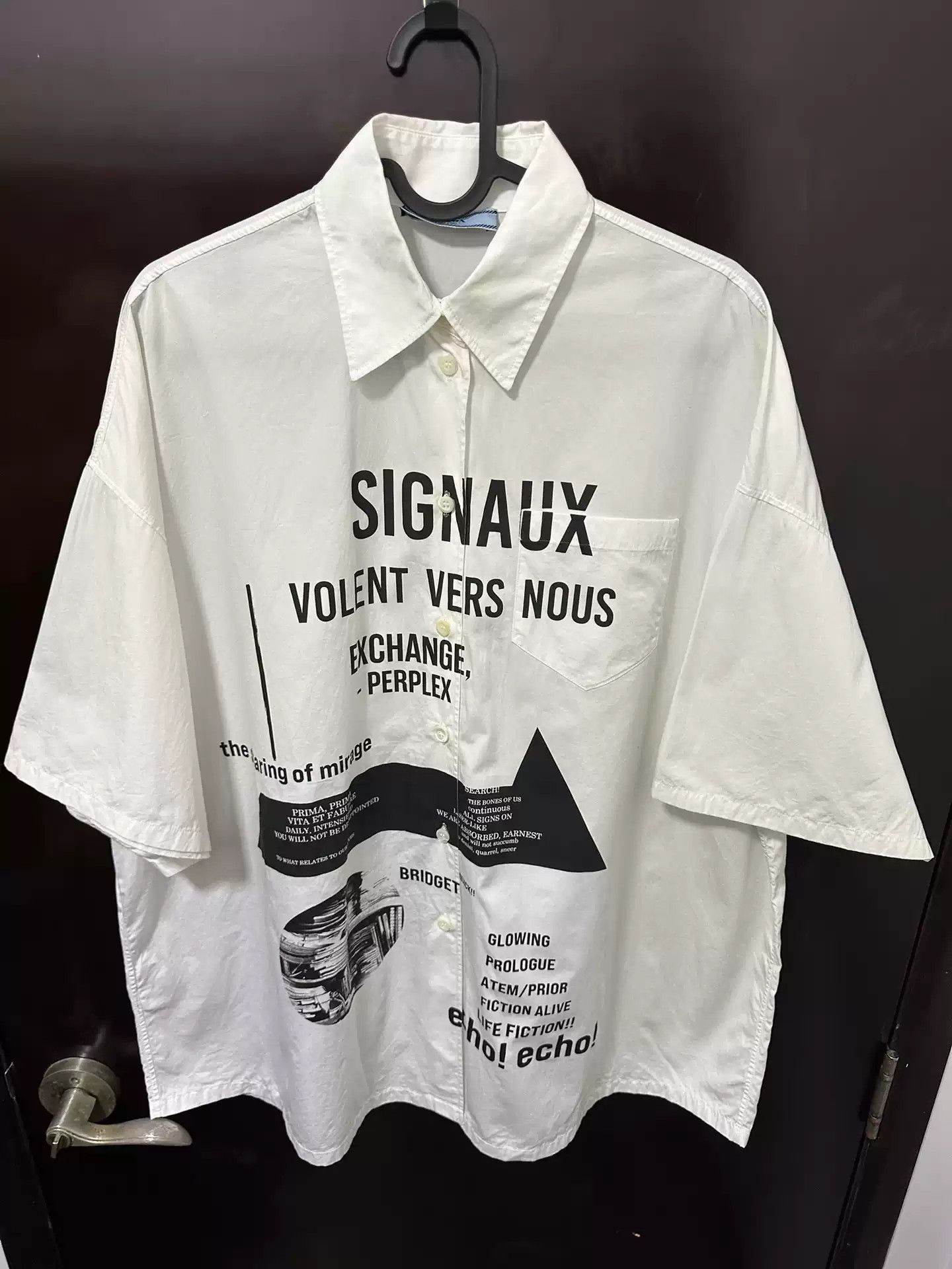 Prada Prada x Raf Simons slogan short silhouette shirt Size US M / EU 48-50 / 2 - 3 Thumbnail